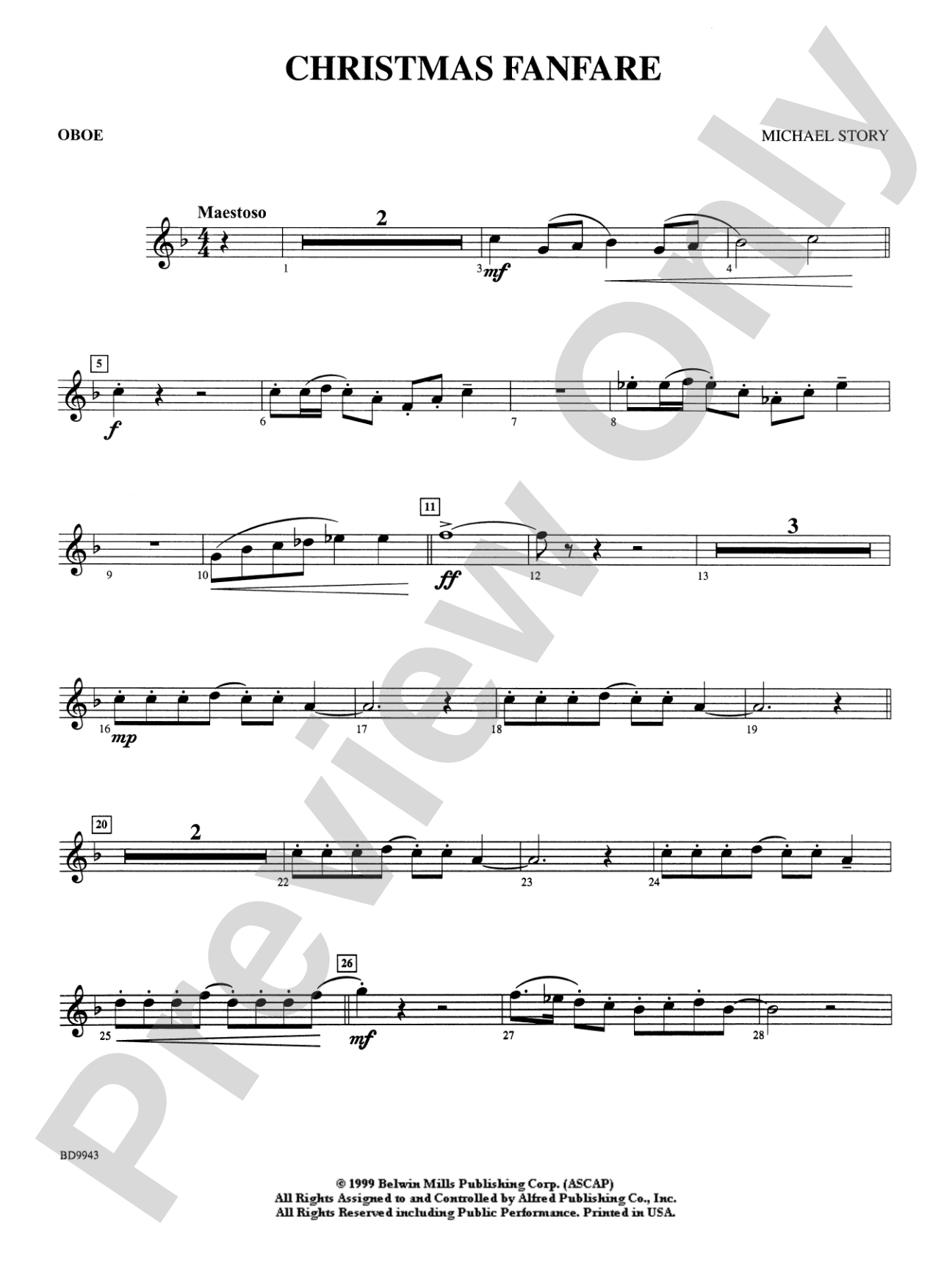 Christmas Fanfare: Oboe