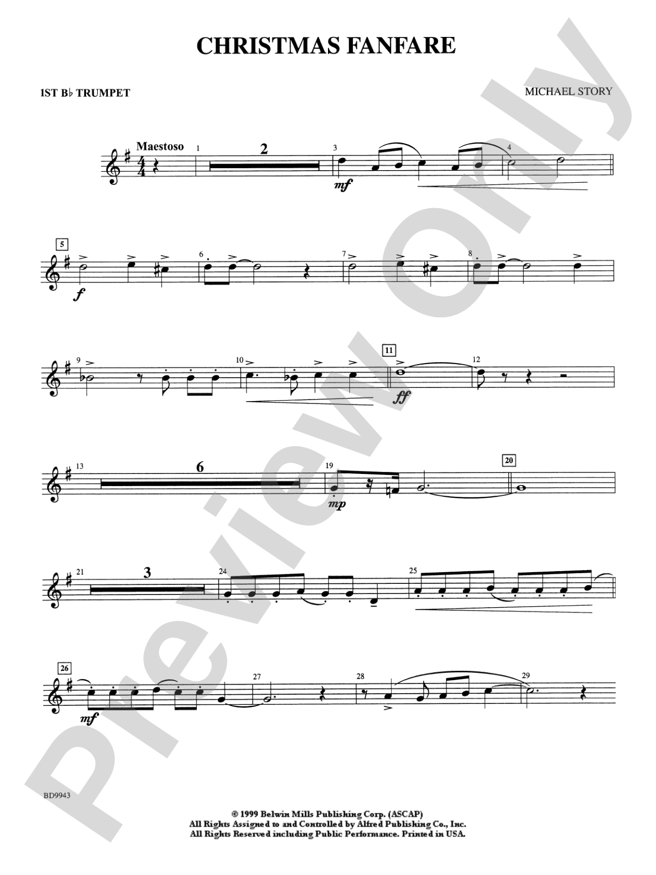 Christmas Fanfare: 1st B-flat Trumpet