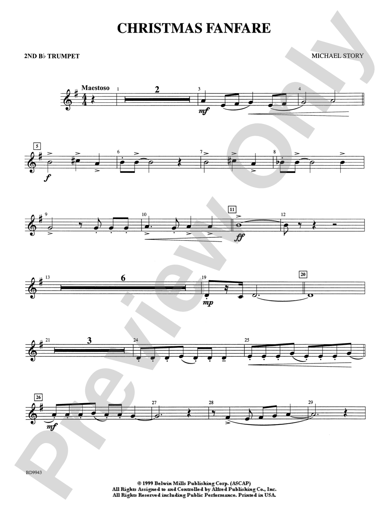 Christmas Fanfare: 2nd B-flat Trumpet