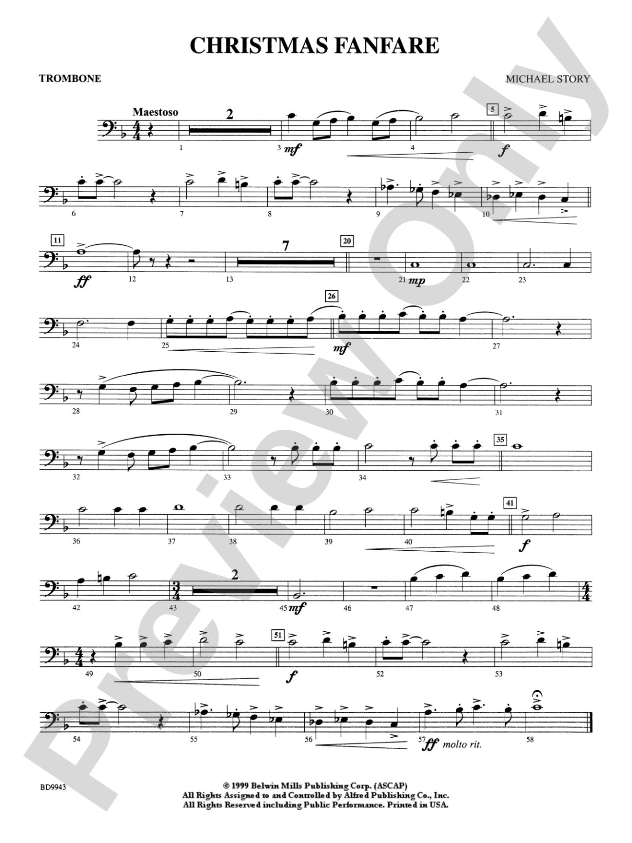 Christmas Fanfare: 1st Trombone