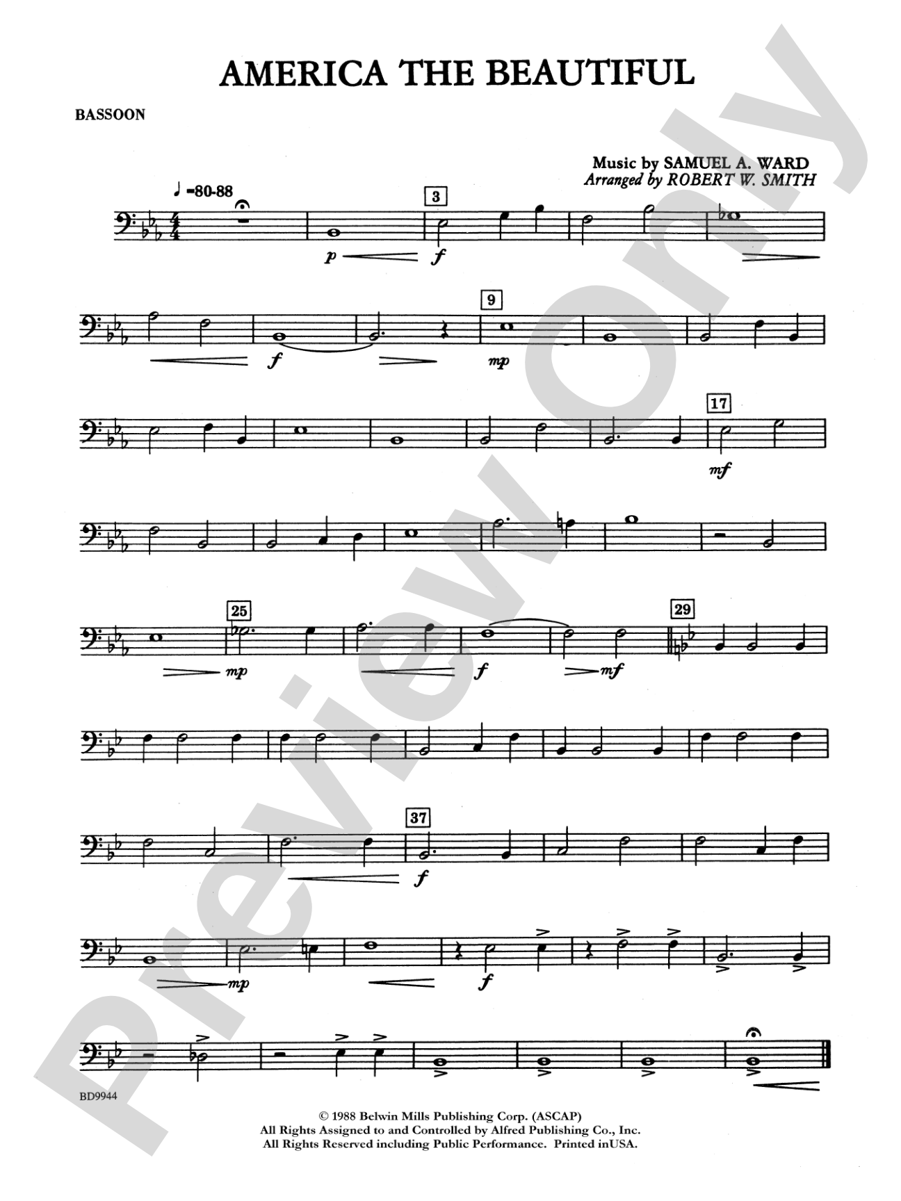 America the Beautiful: Bassoon