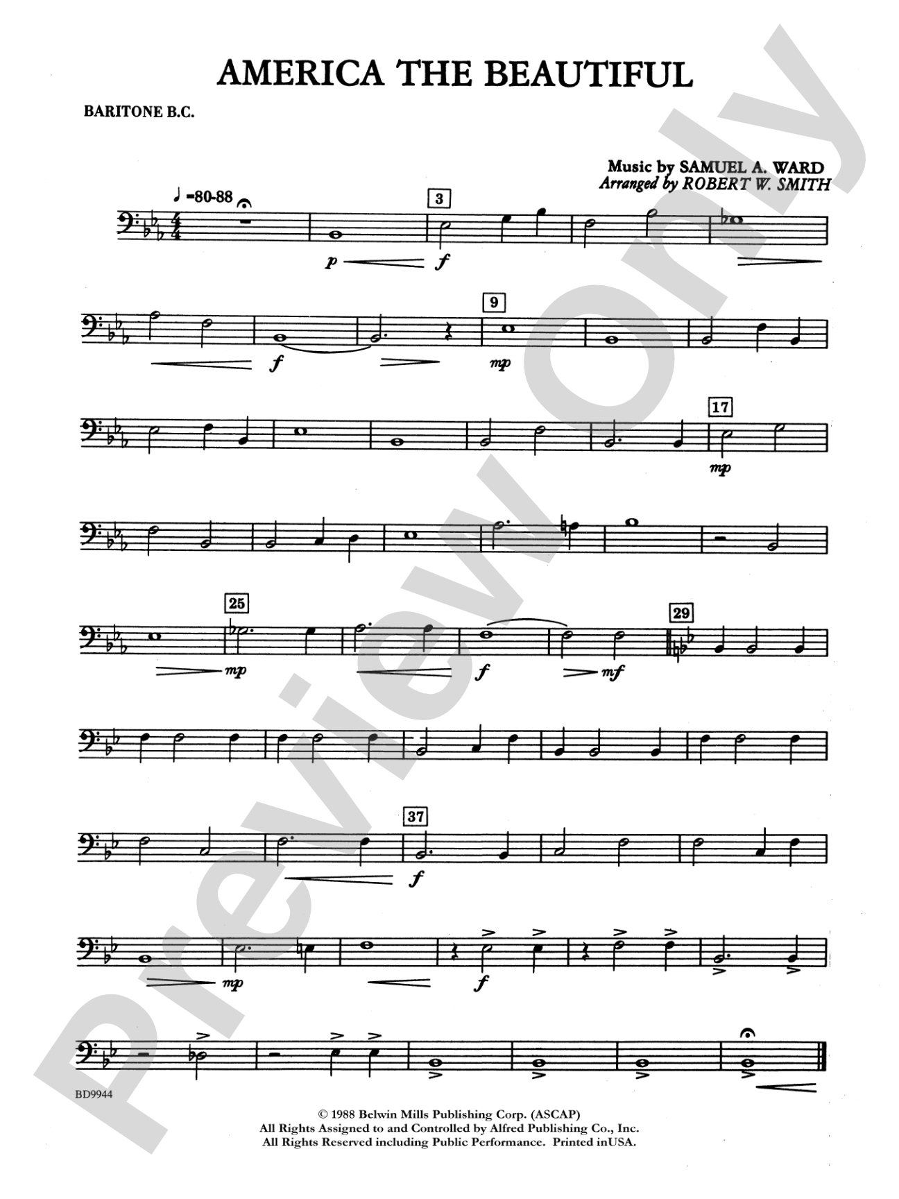 America the Beautiful: Baritone B.C.