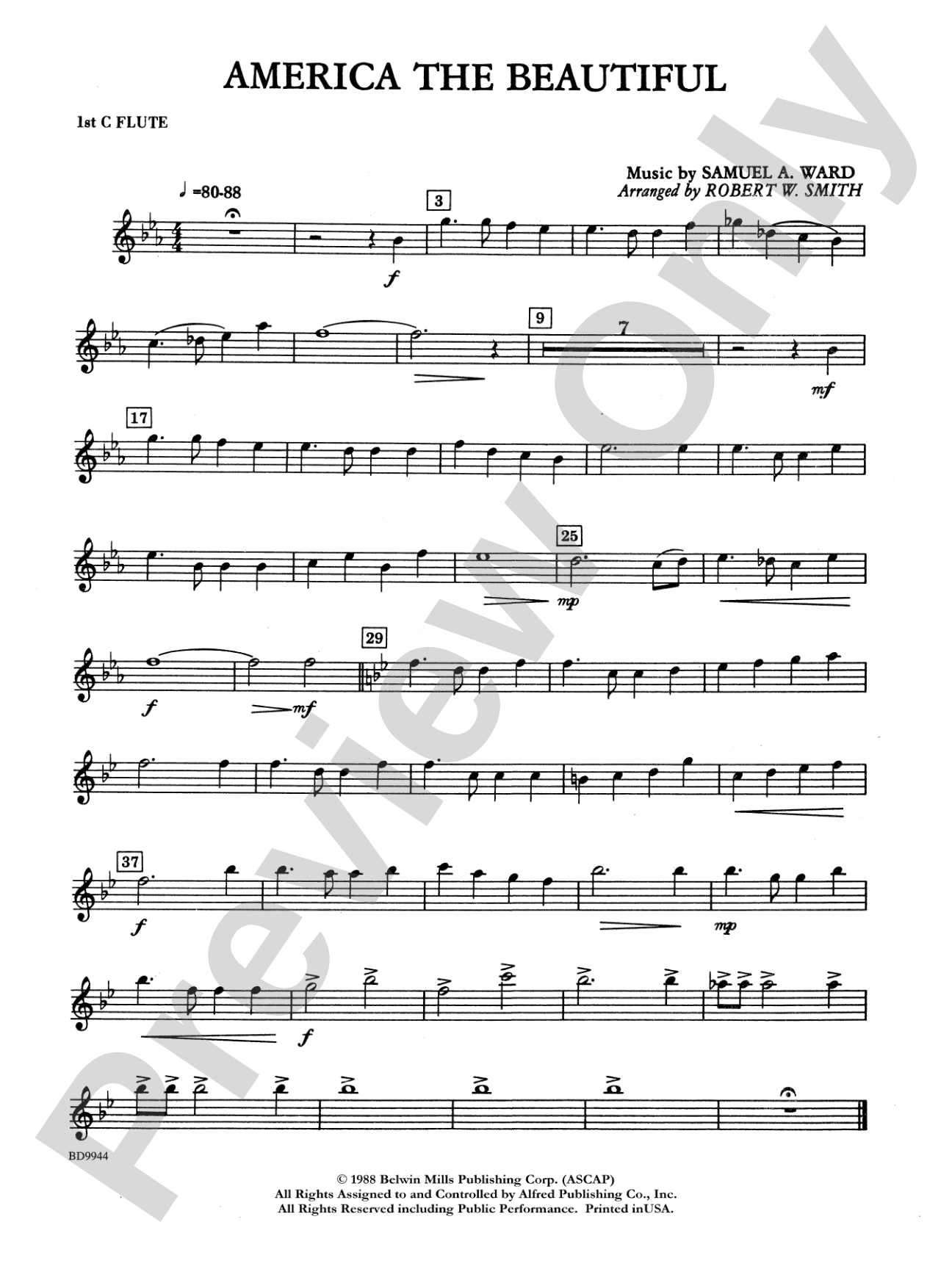 America the Beautiful: Flute