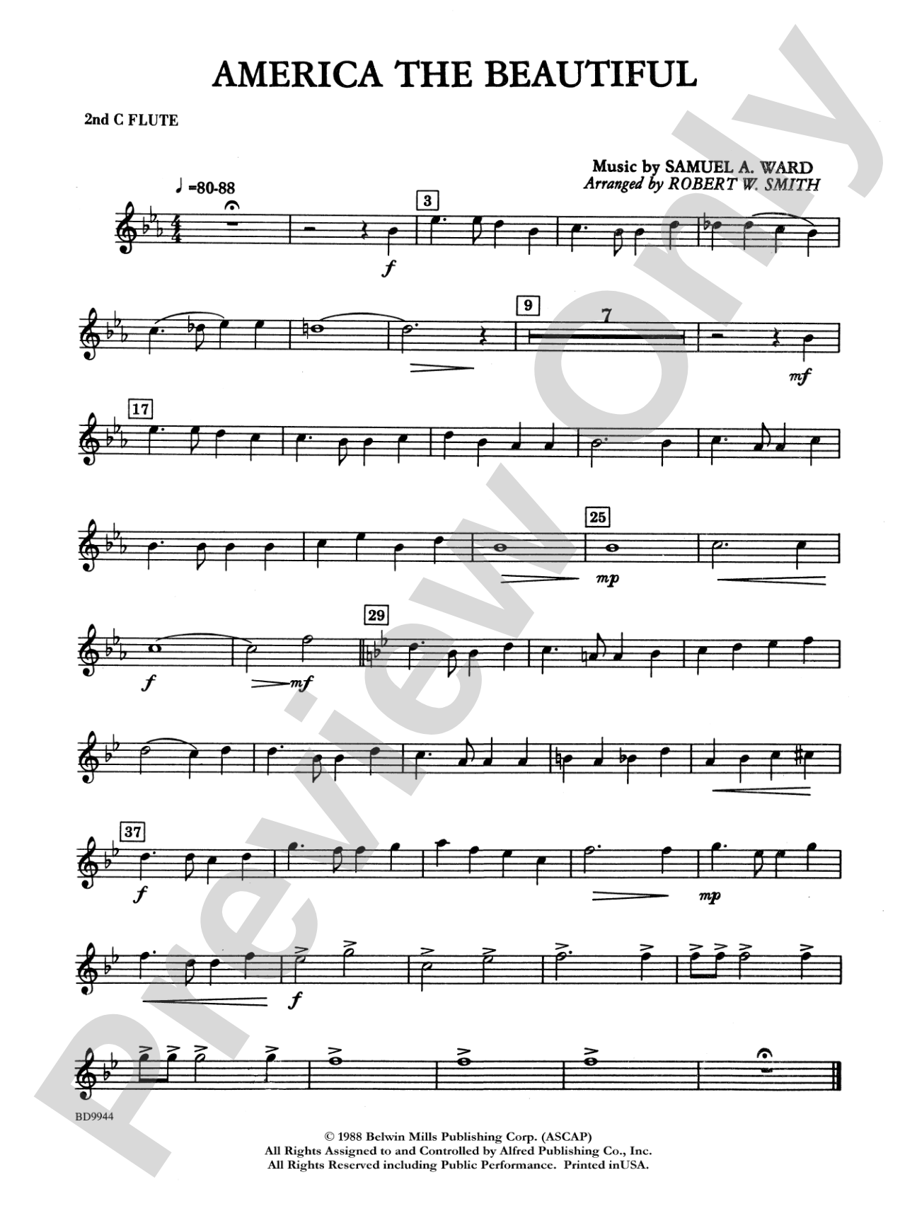 America the Beautiful: 2nd Flute