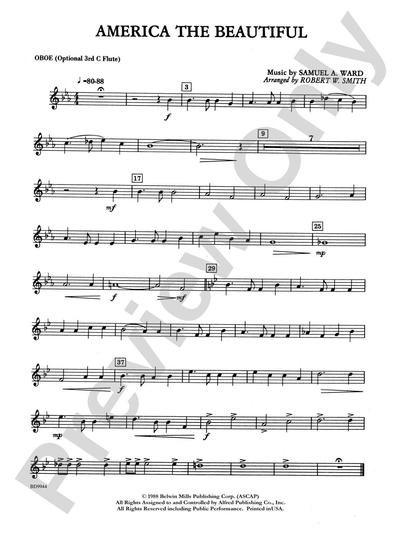 America the Beautiful: Oboe