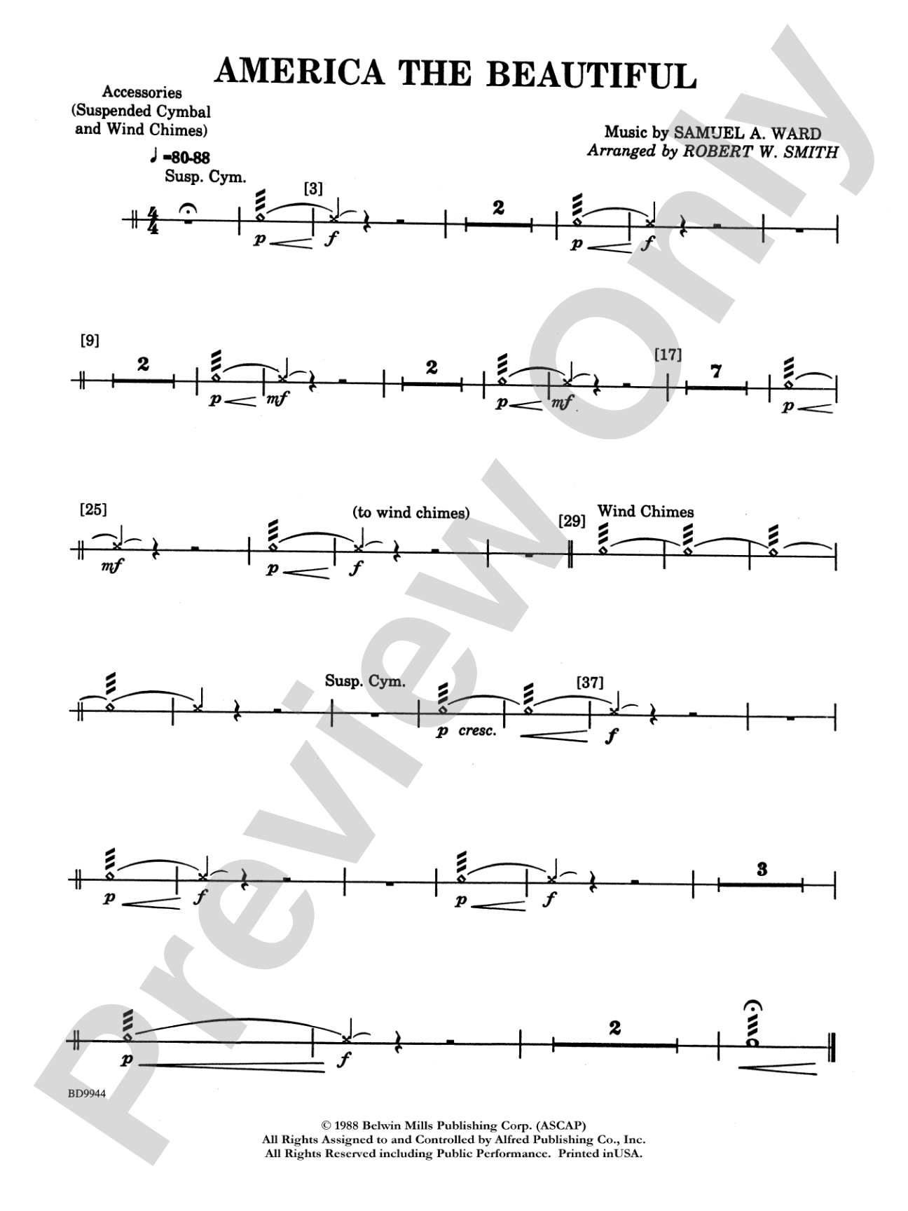 America the Beautiful: 2nd Percussion