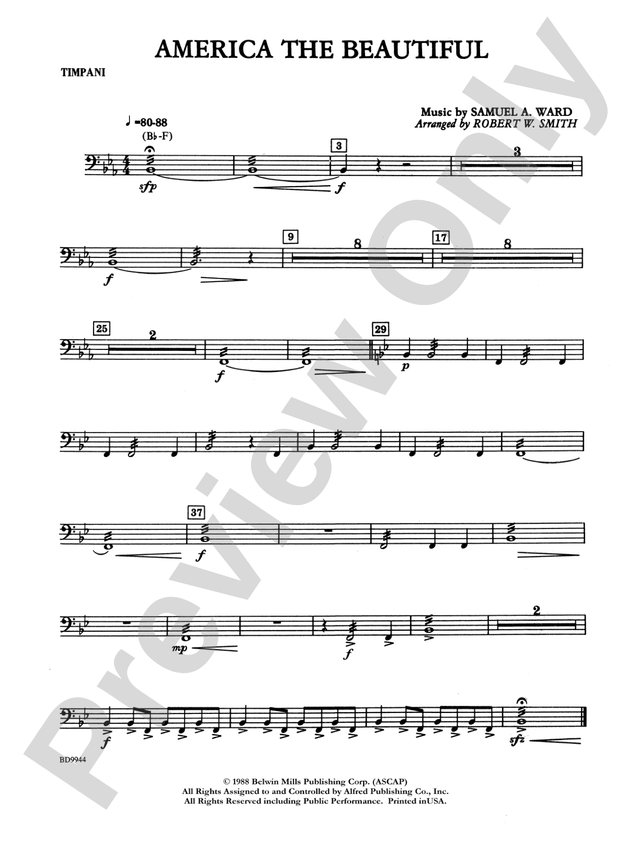 America the Beautiful: Timpani