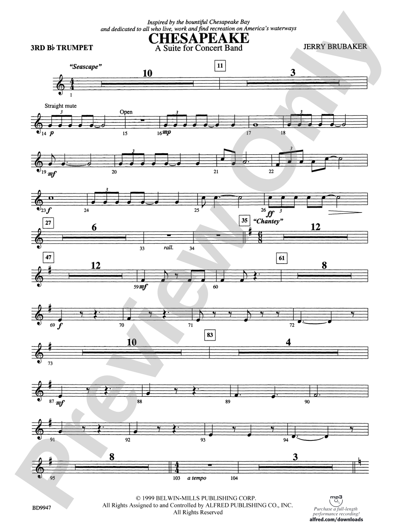 Chesapeake: 3rd B-flat Trumpet