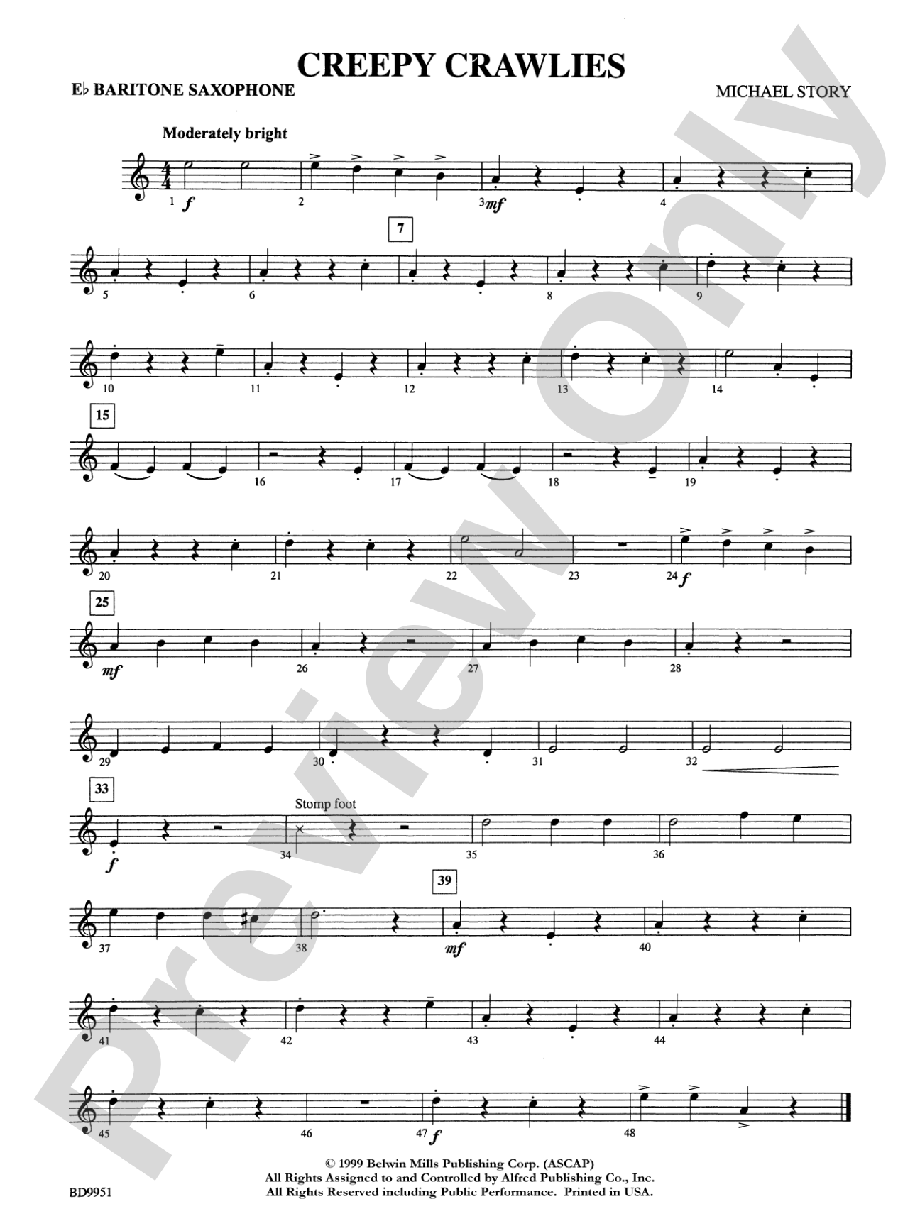 Creepy Crawlies: E-flat Baritone Saxophone