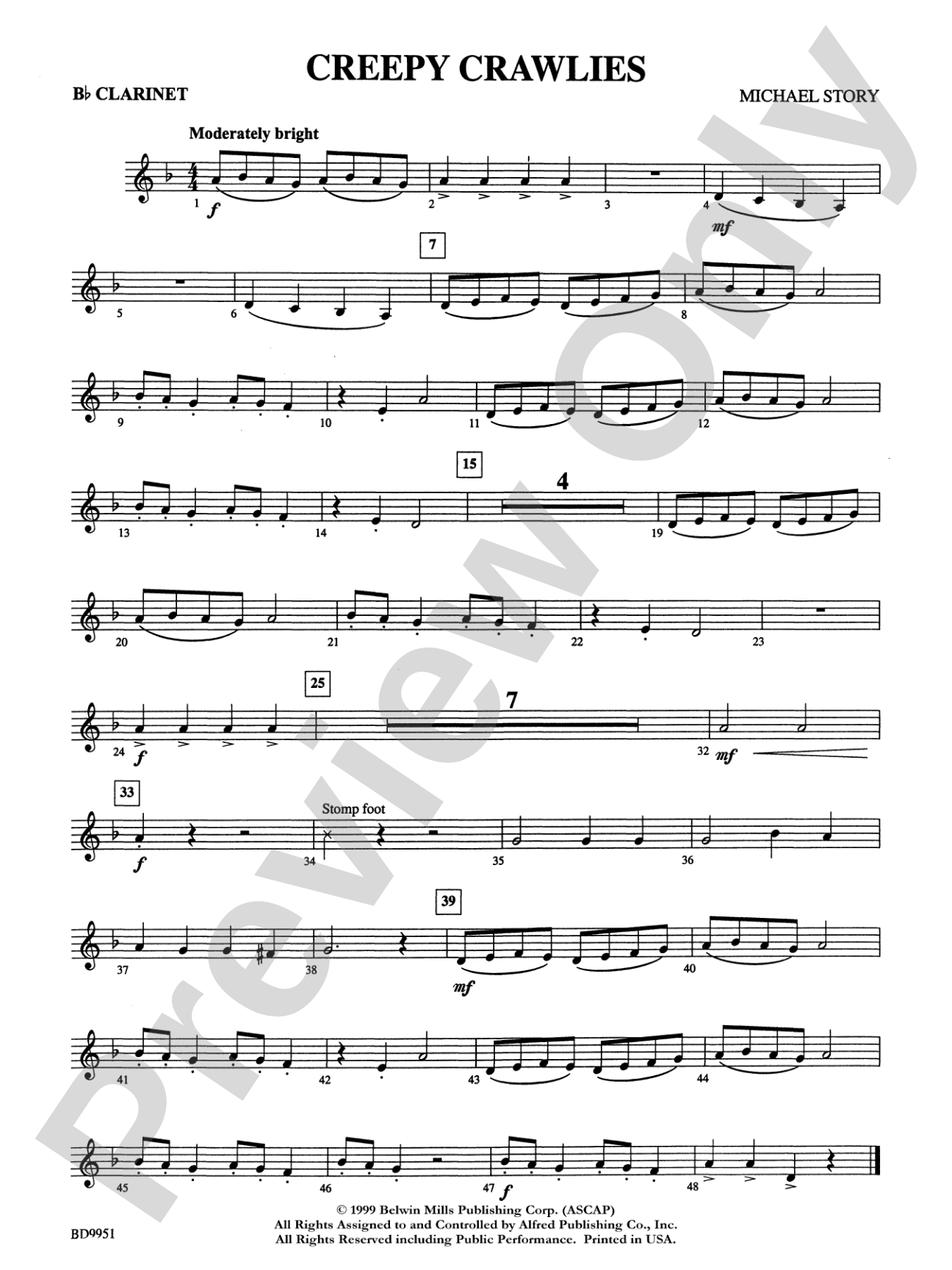 Creepy Crawlies: 1st B-flat Clarinet