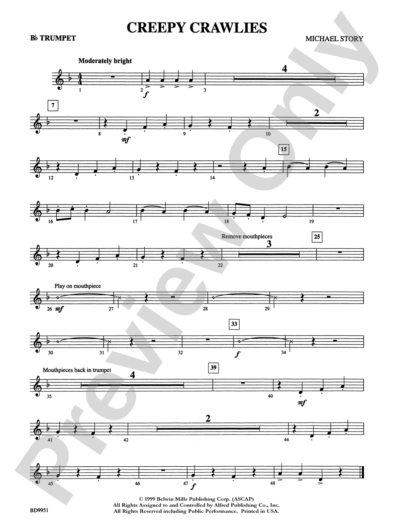 Creepy Crawlies: 1st B-flat Trumpet