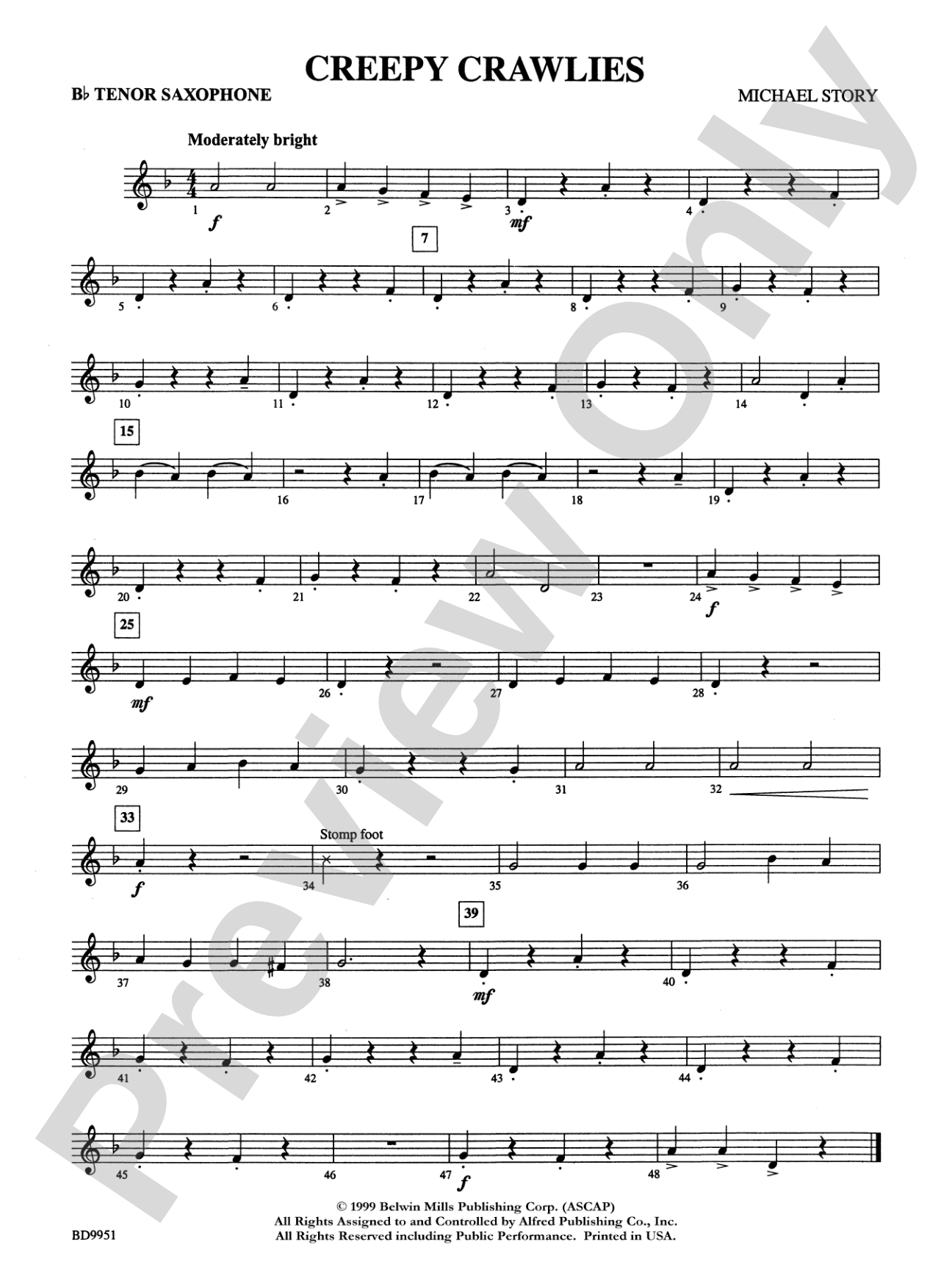 Creepy Crawlies: B-flat Tenor Saxophone