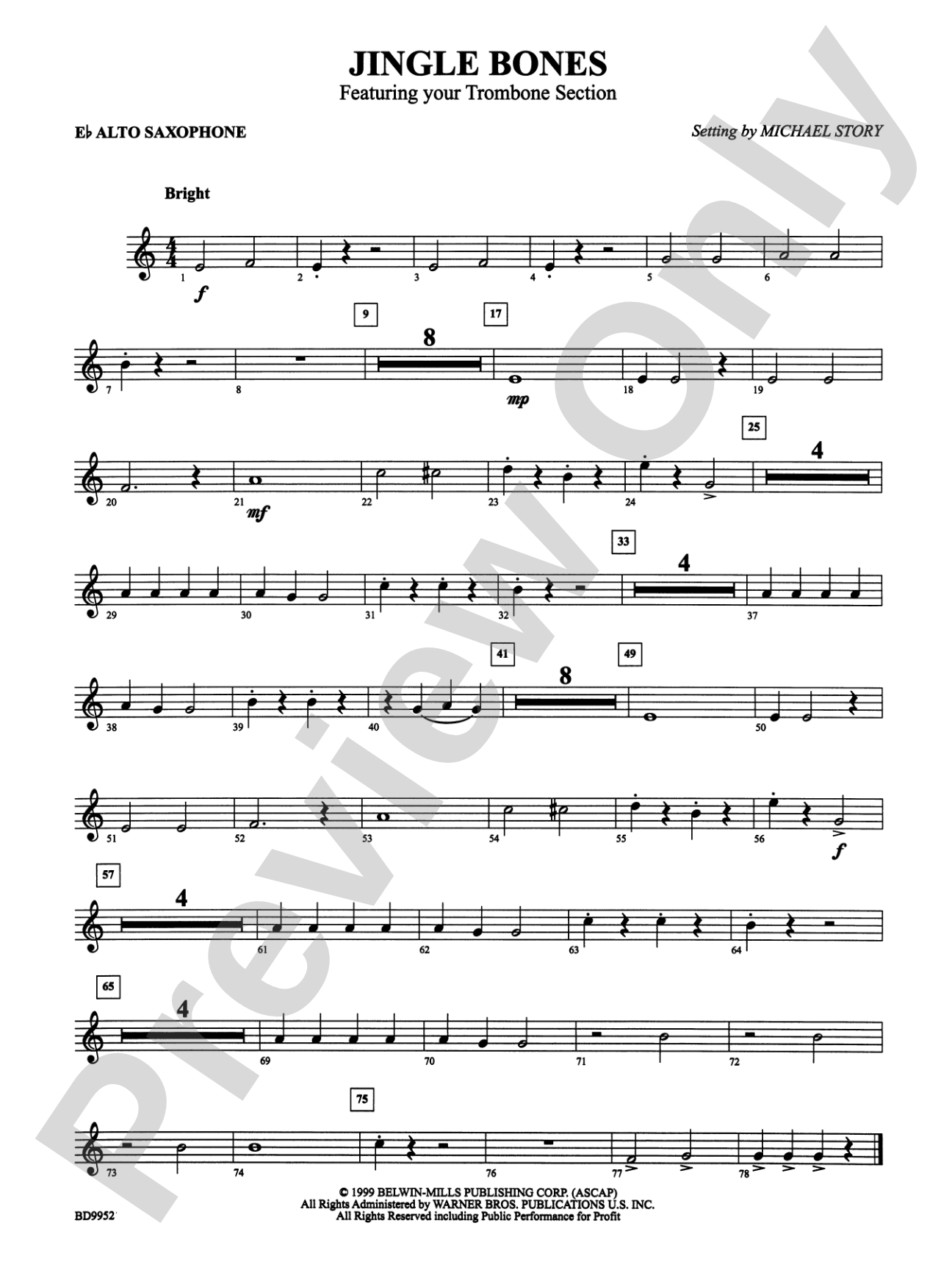 Jingle Bones: E-flat Alto Saxophone
