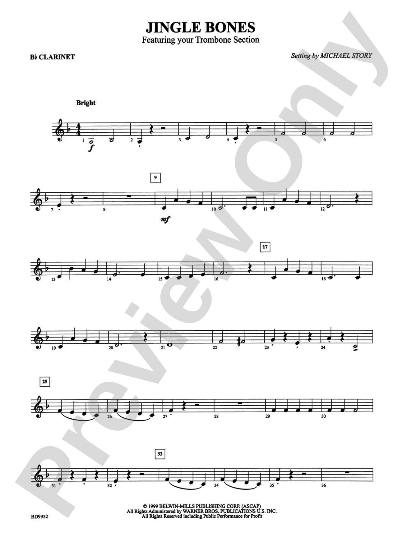 Jingle Bones: 1st B-flat Clarinet