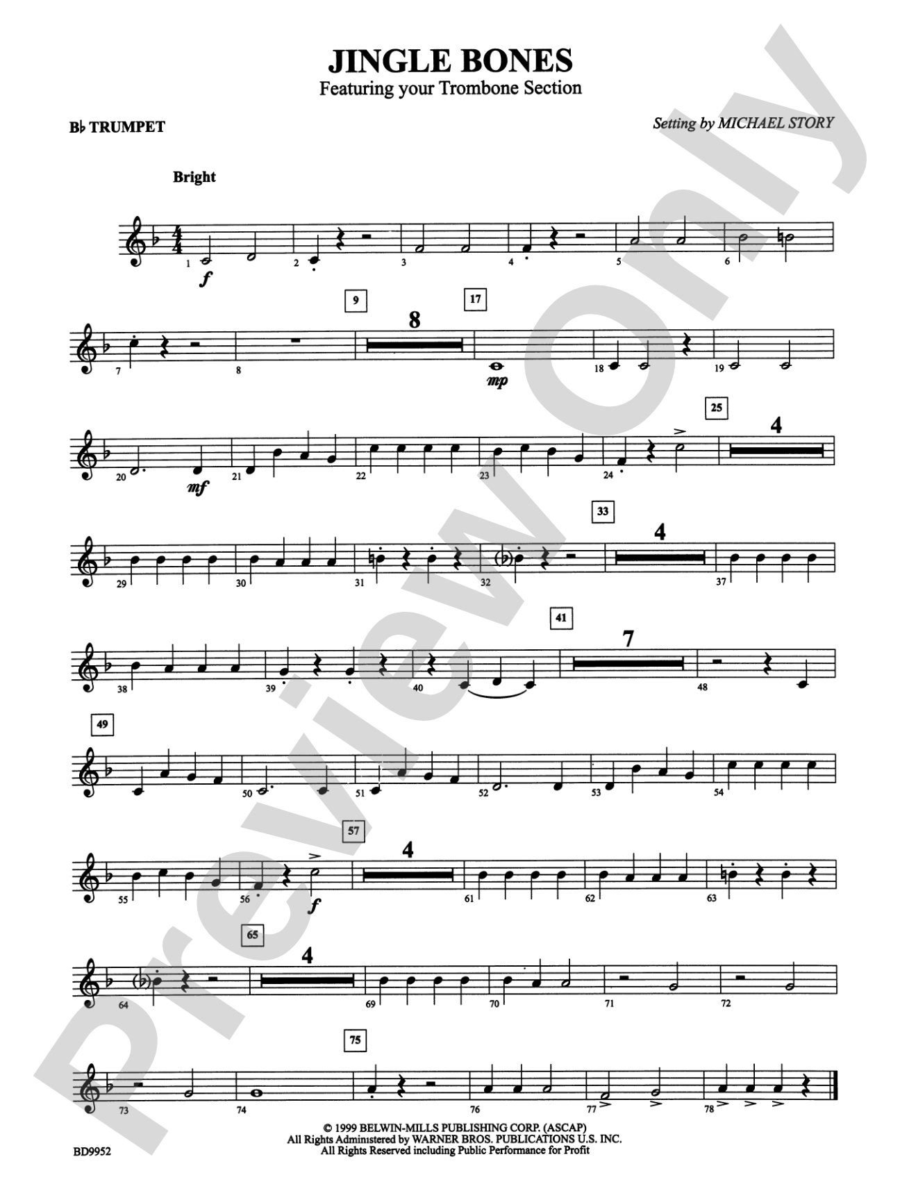 Jingle Bones: 1st B-flat Trumpet