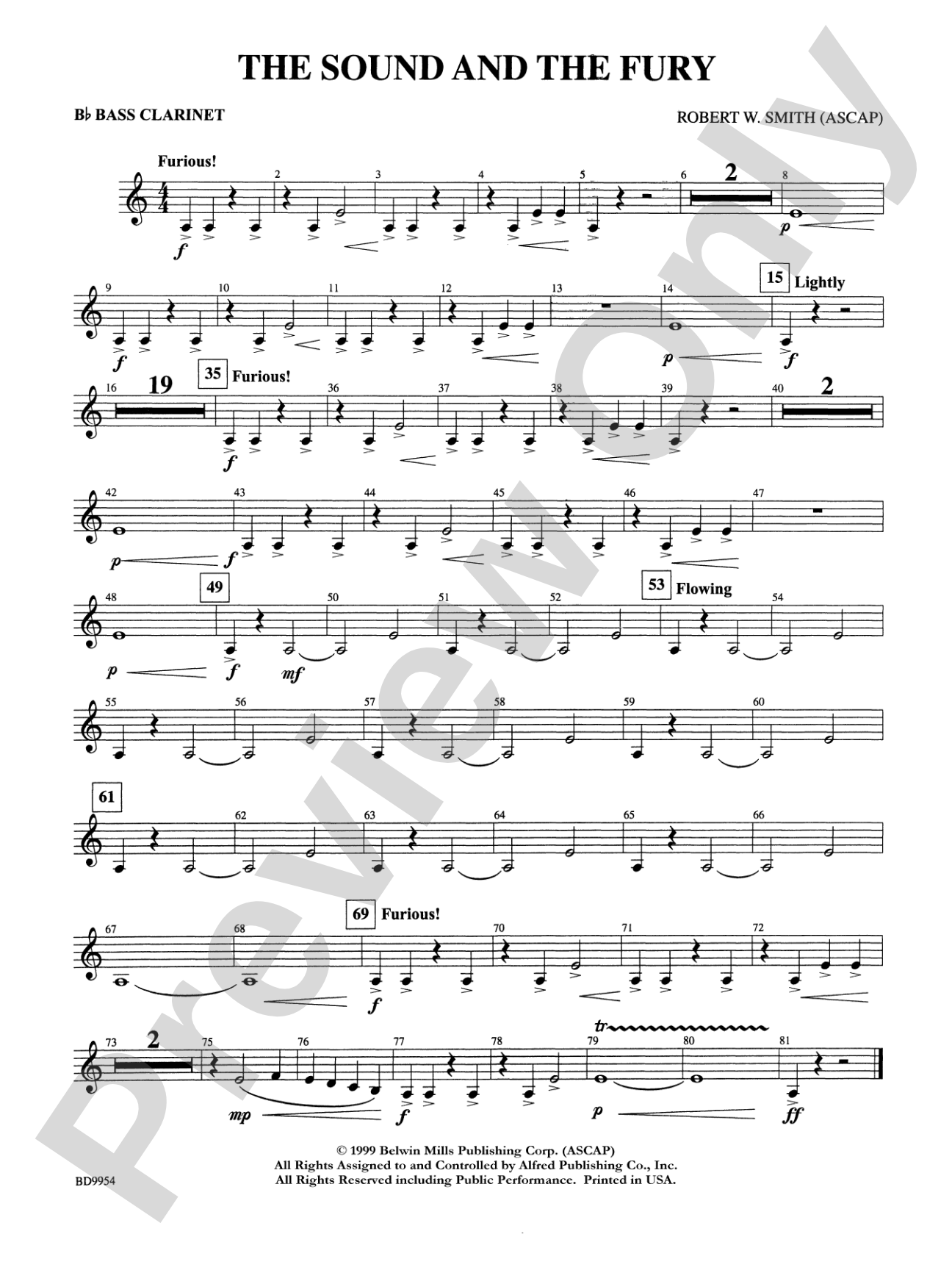 The Sound and the Fury: B-flat Bass Clarinet