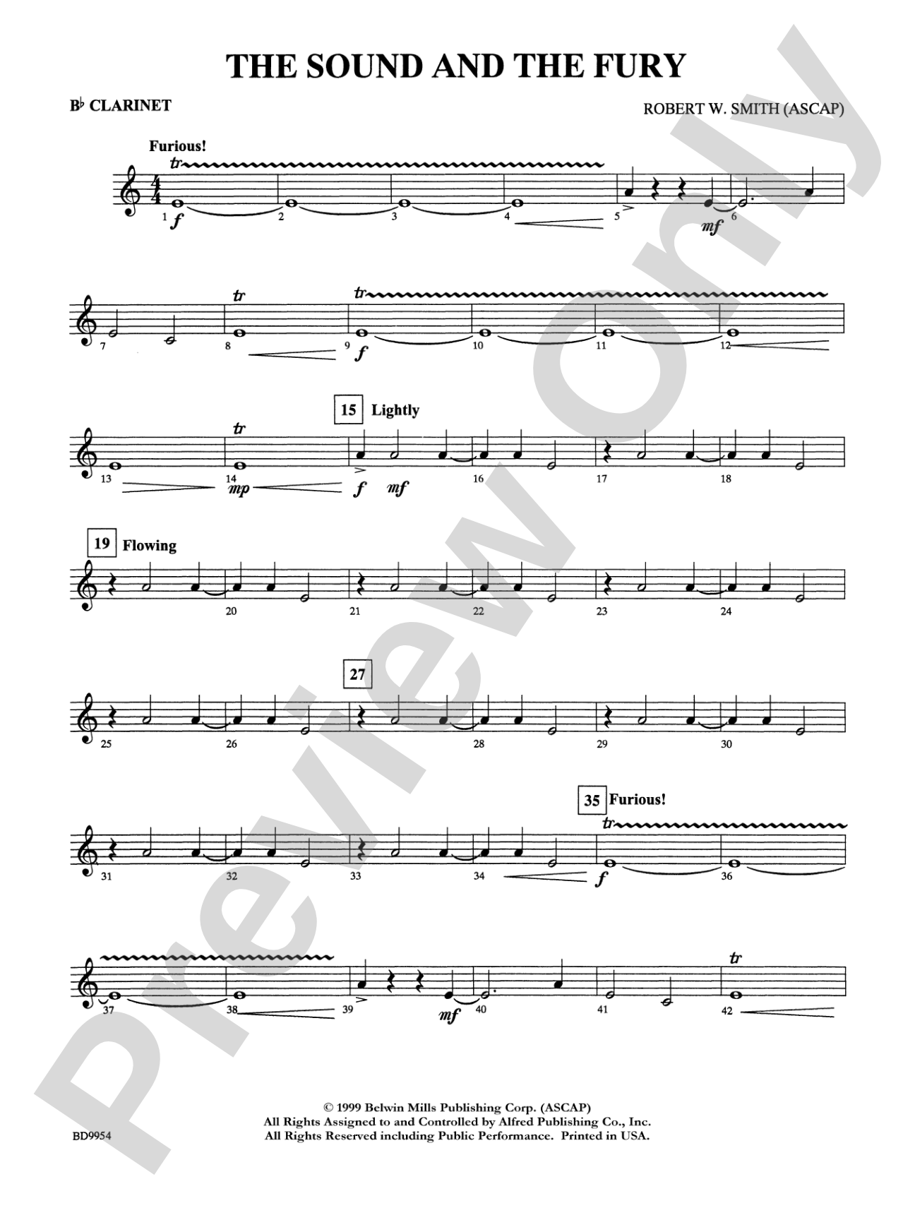 The Sound and the Fury: 1st B-flat Clarinet