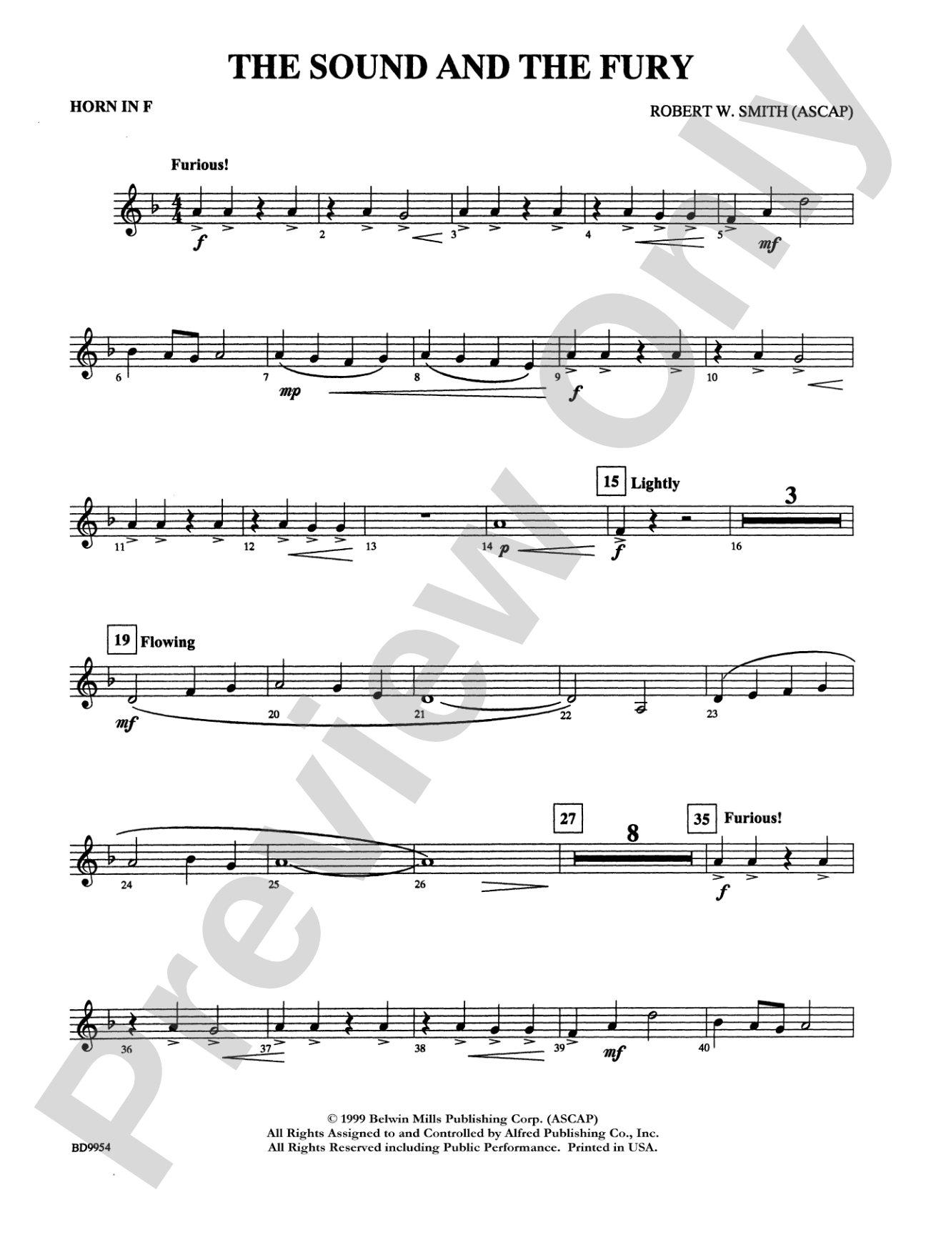 The Sound and the Fury: 1st F Horn