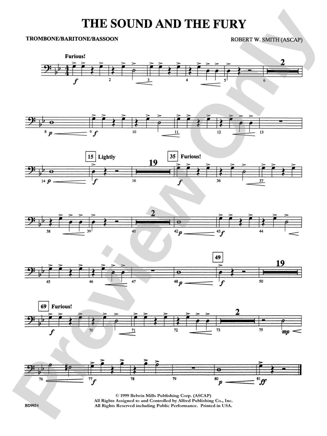 The Sound and the Fury: 1st Trombone