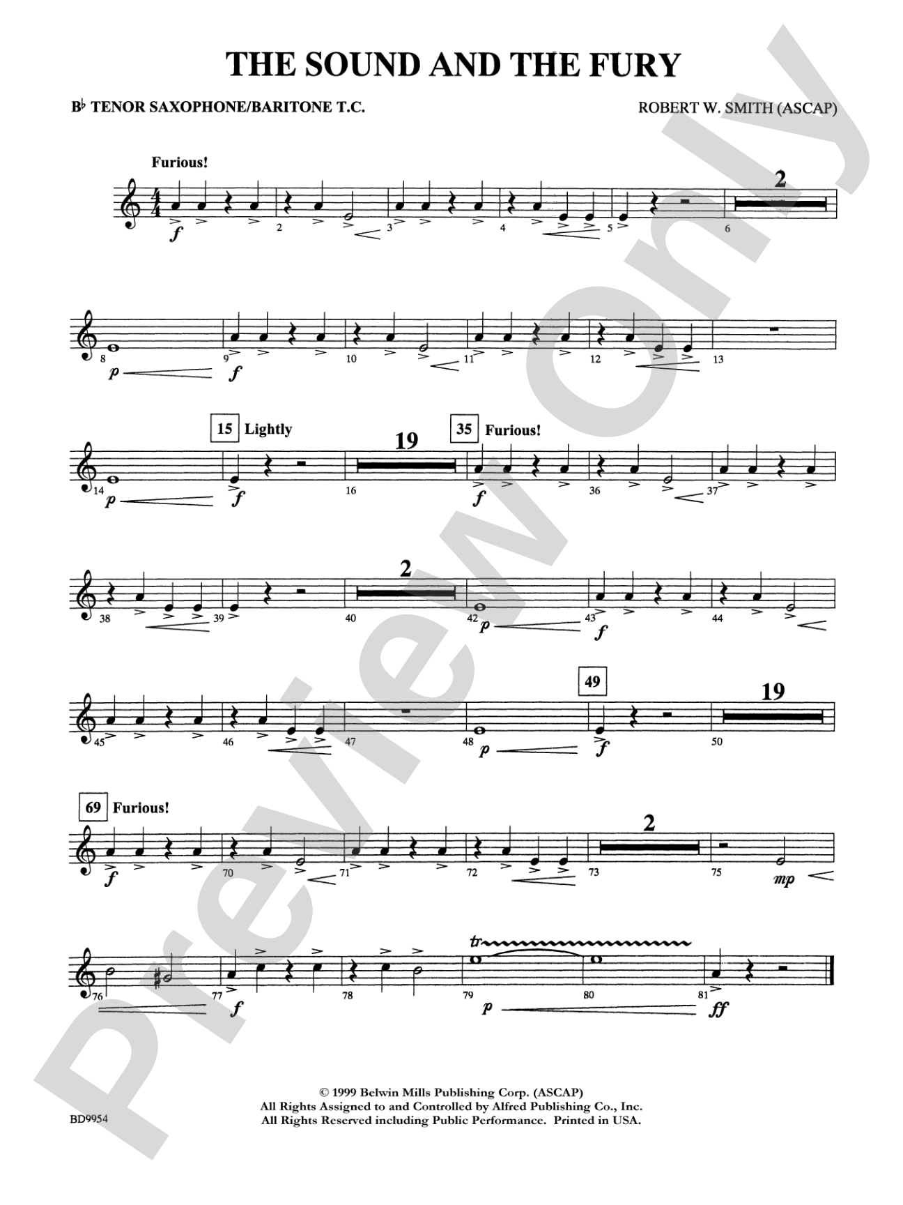 The Sound and the Fury: B-flat Tenor Saxophone