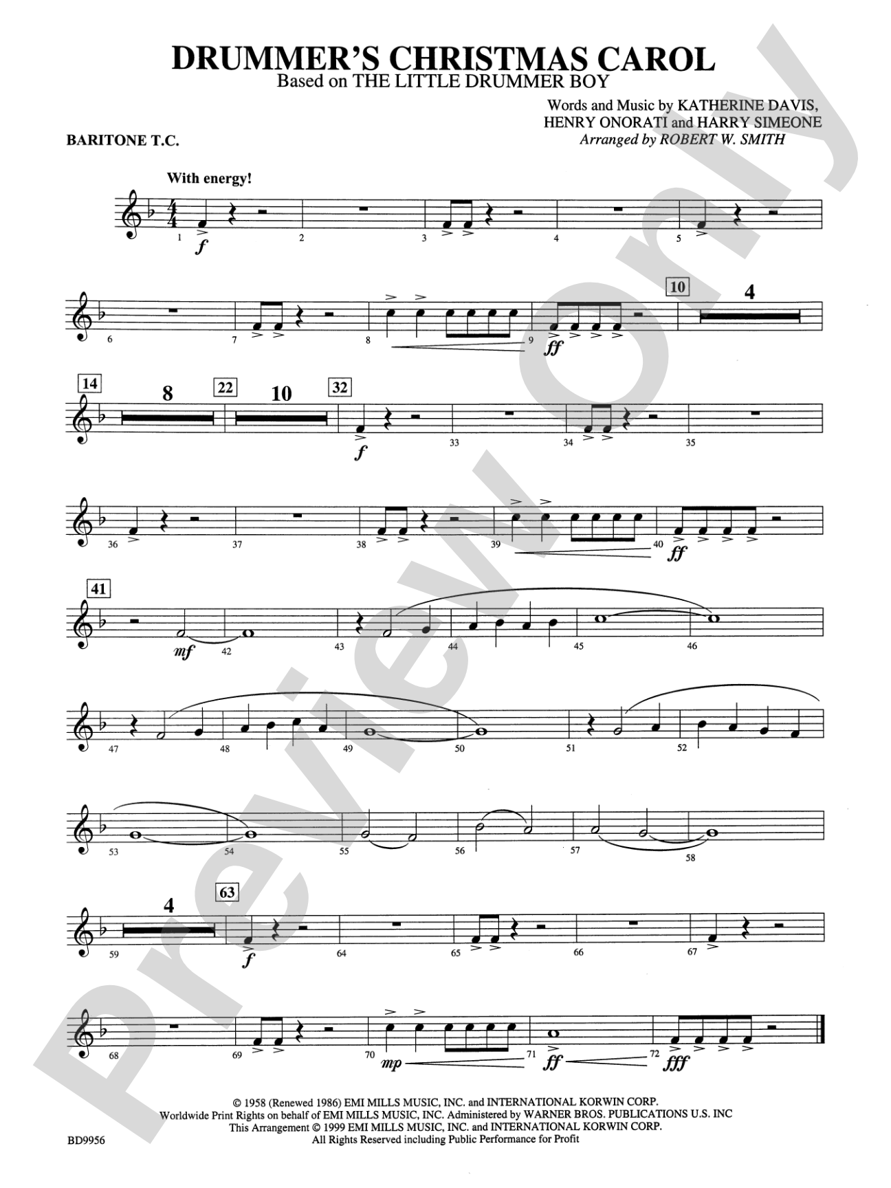 Drummer's Christmas Carol: Baritone T.C.