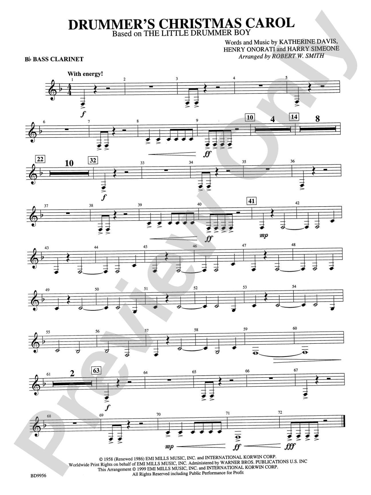 Drummer's Christmas Carol: B-flat Bass Clarinet
