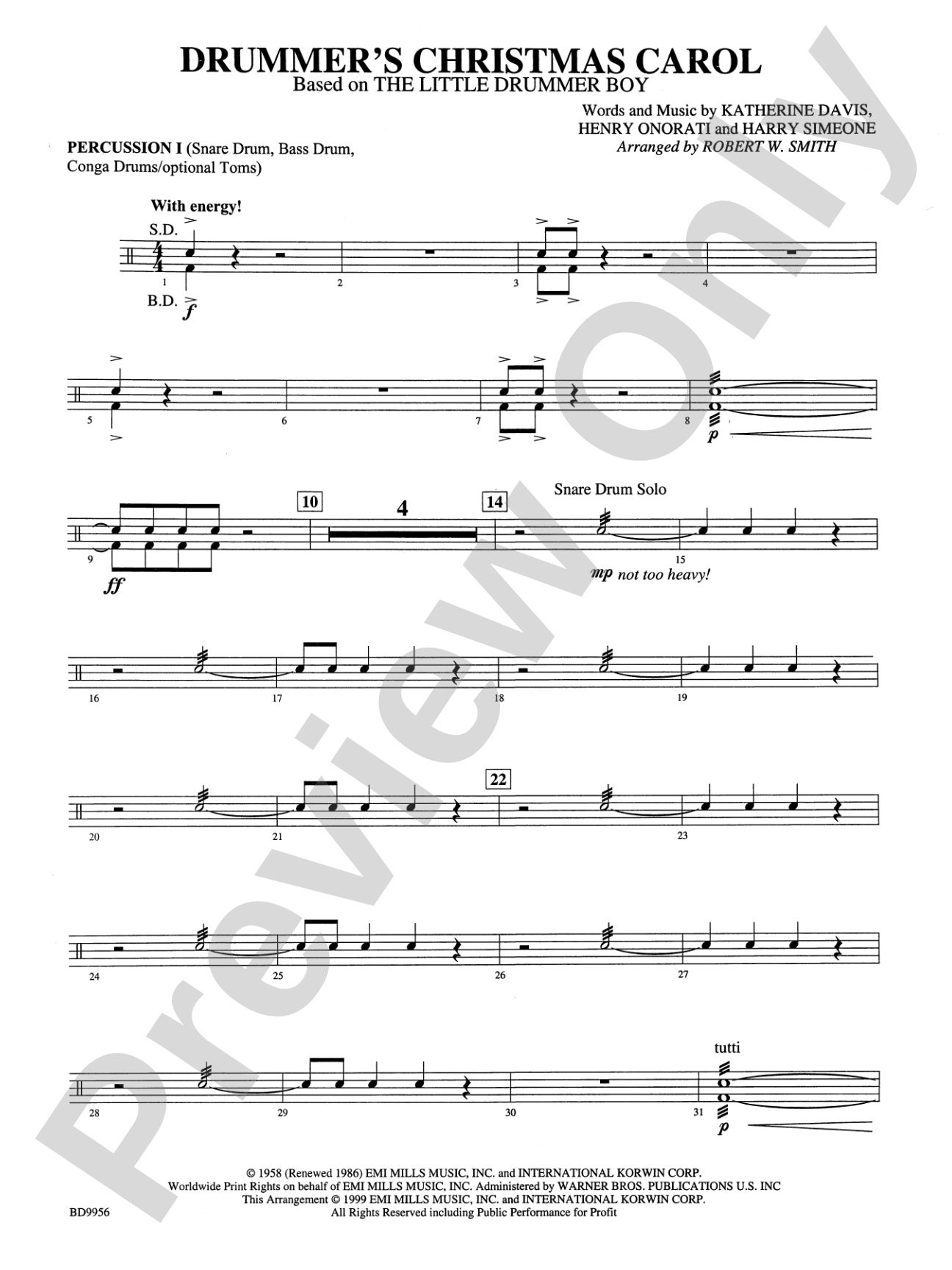 Drummer's Christmas Carol: 1st Percussion