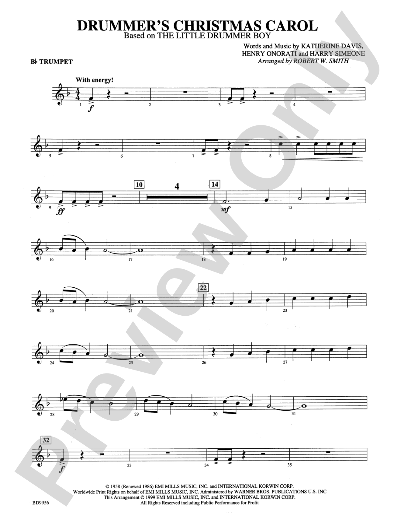 Drummer's Christmas Carol: 1st B-flat Trumpet