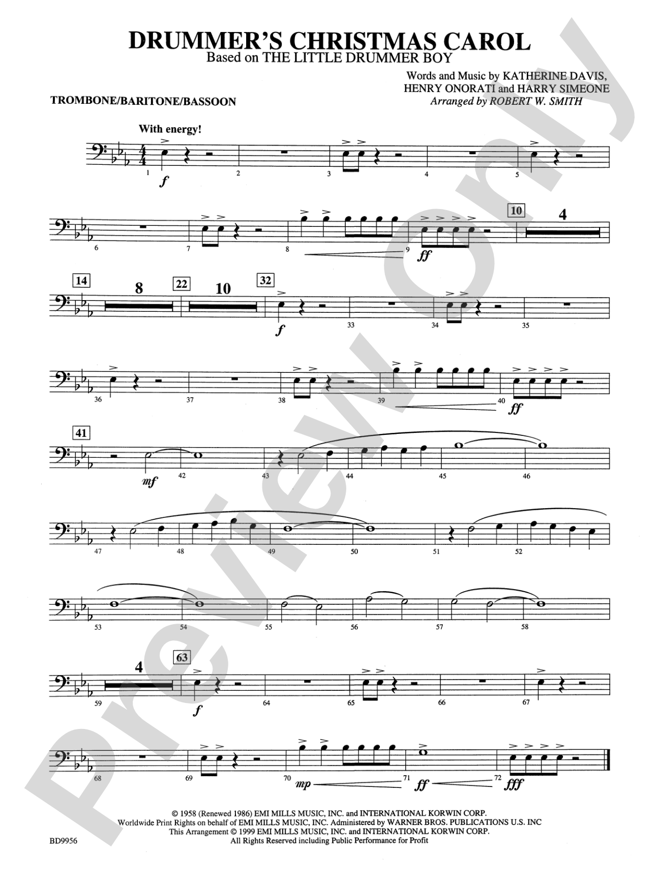 Drummer's Christmas Carol: 1st Trombone