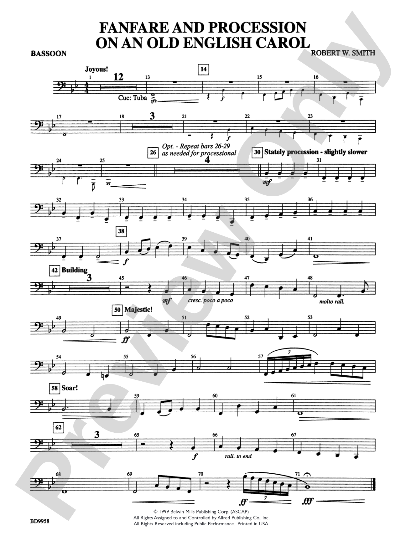 Fanfare and Processional on an Old English Carol: Bassoon