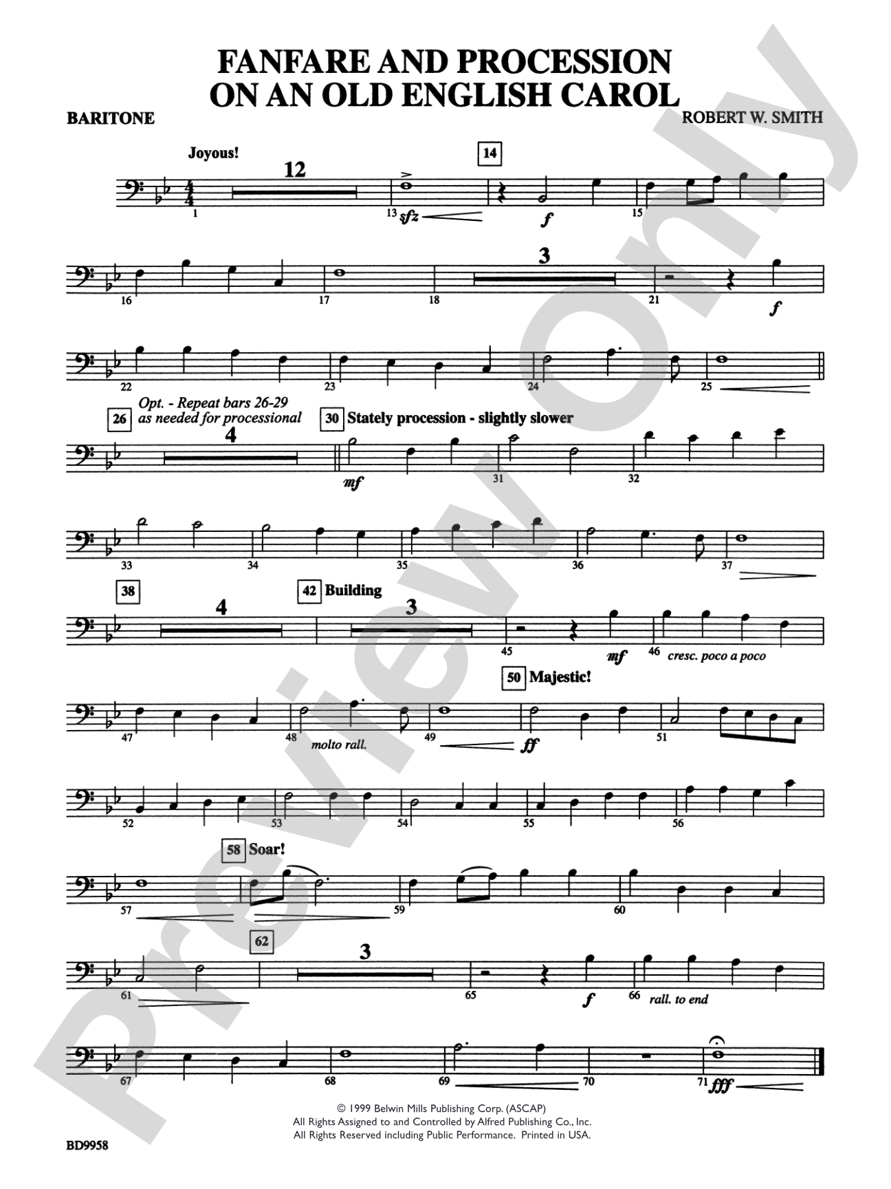 Fanfare and Processional on an Old English Carol: Baritone B.C.