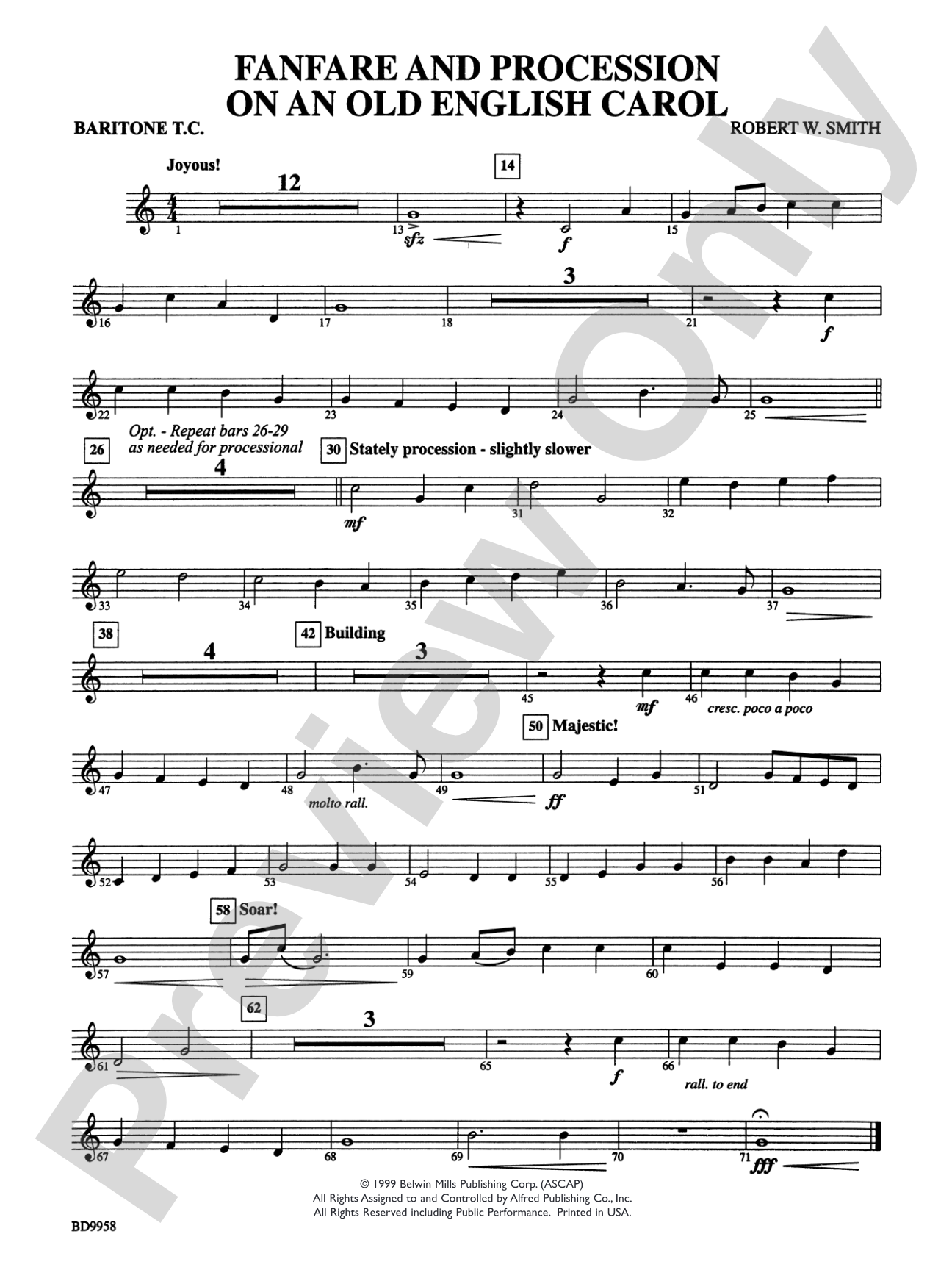 Fanfare and Processional on an Old English Carol: Baritone T.C.