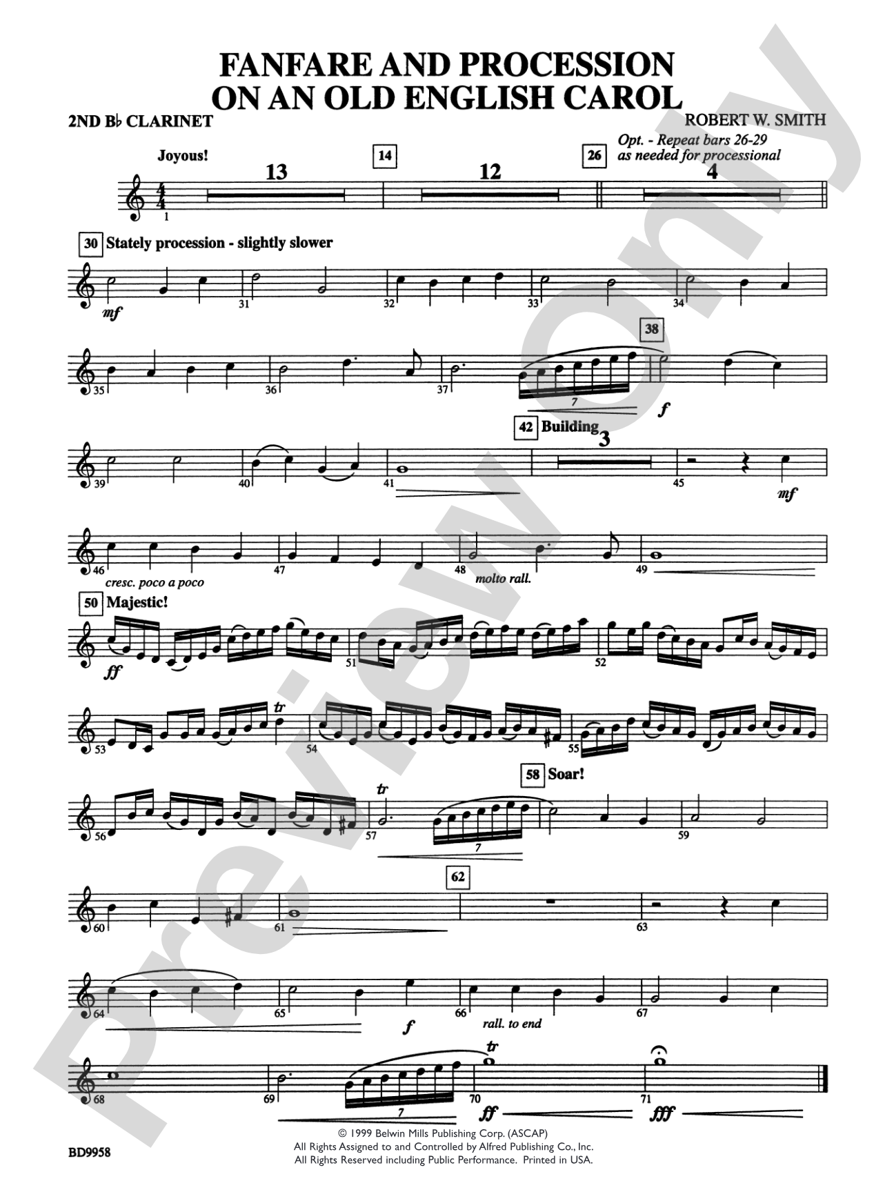 Fanfare and Processional on an Old English Carol: 2nd B-flat Clarinet