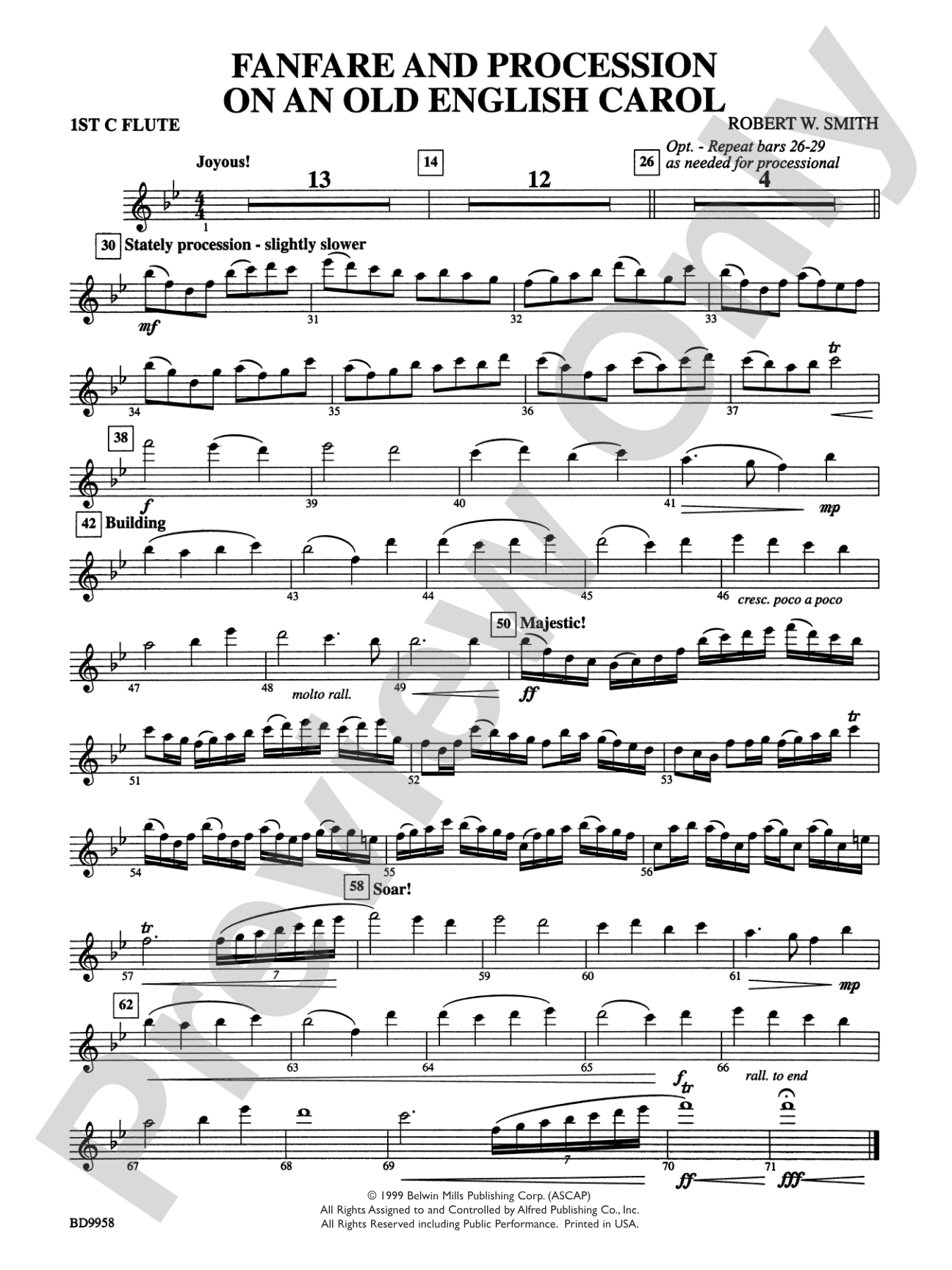 Fanfare and Processional on an Old English Carol: Flute