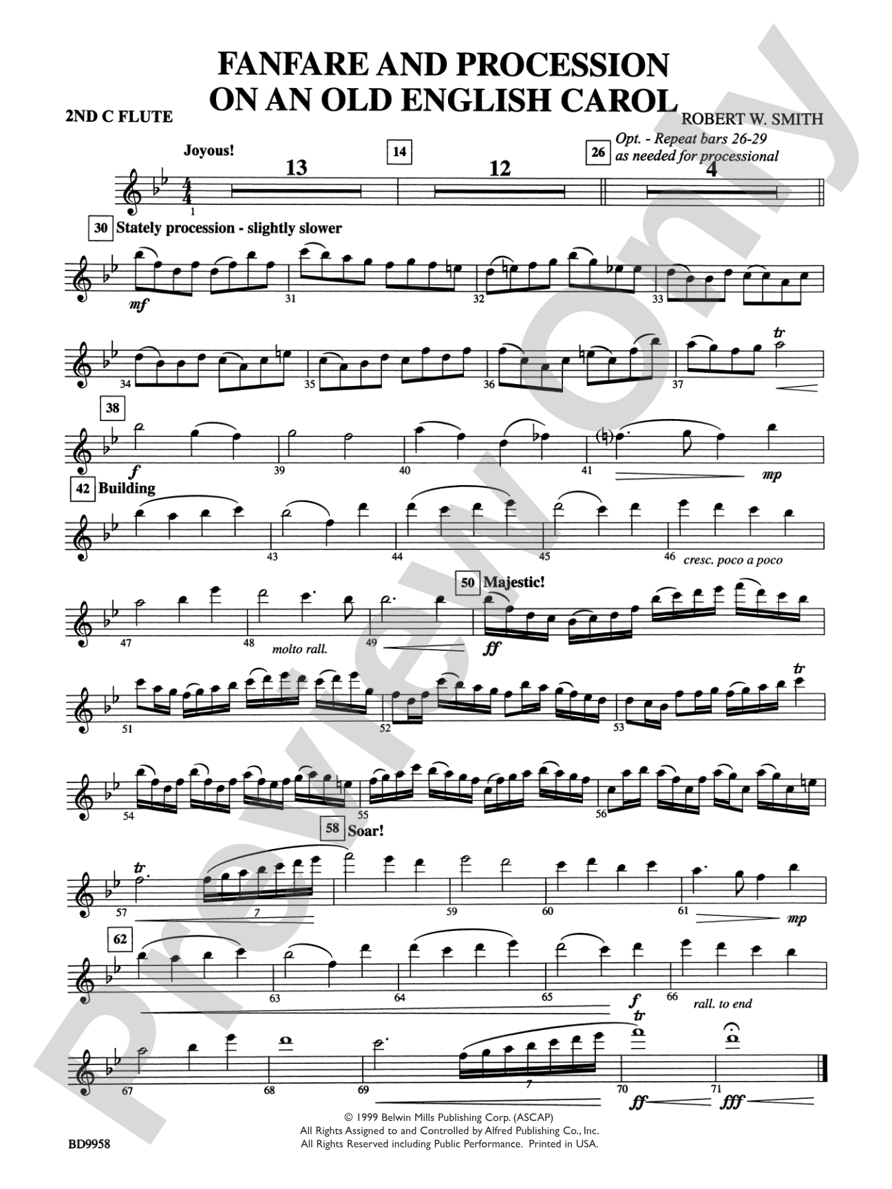 Fanfare and Processional on an Old English Carol: 2nd Flute