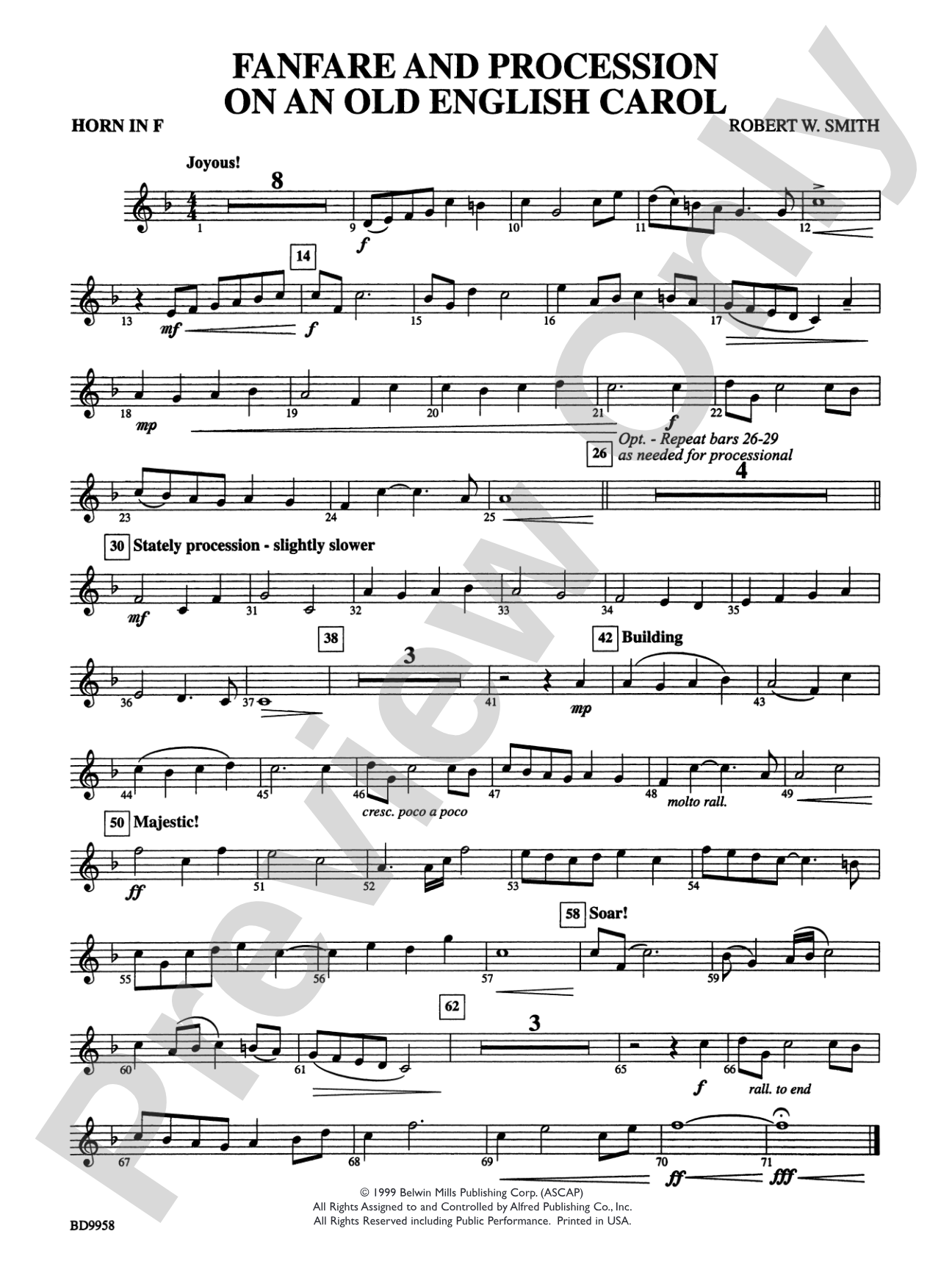 Fanfare and Processional on an Old English Carol: 1st F Horn