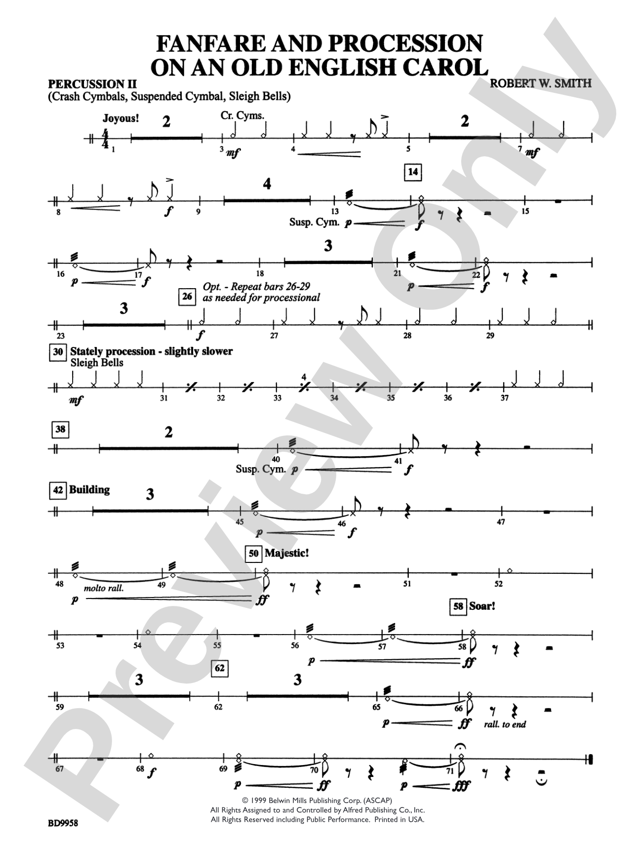 Fanfare and Processional on an Old English Carol: 2nd Percussion