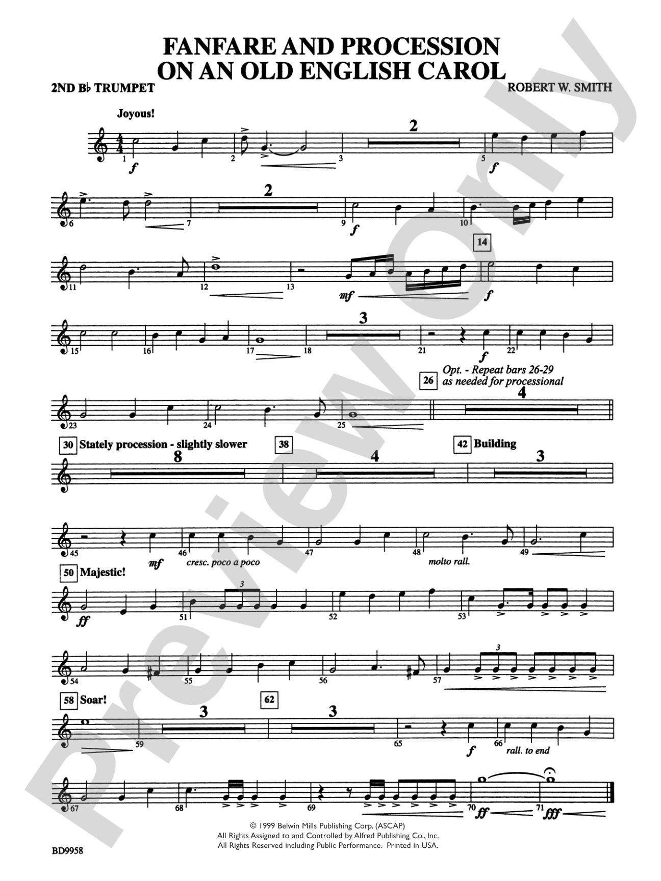 Fanfare and Processional on an Old English Carol: 2nd B-flat Trumpet