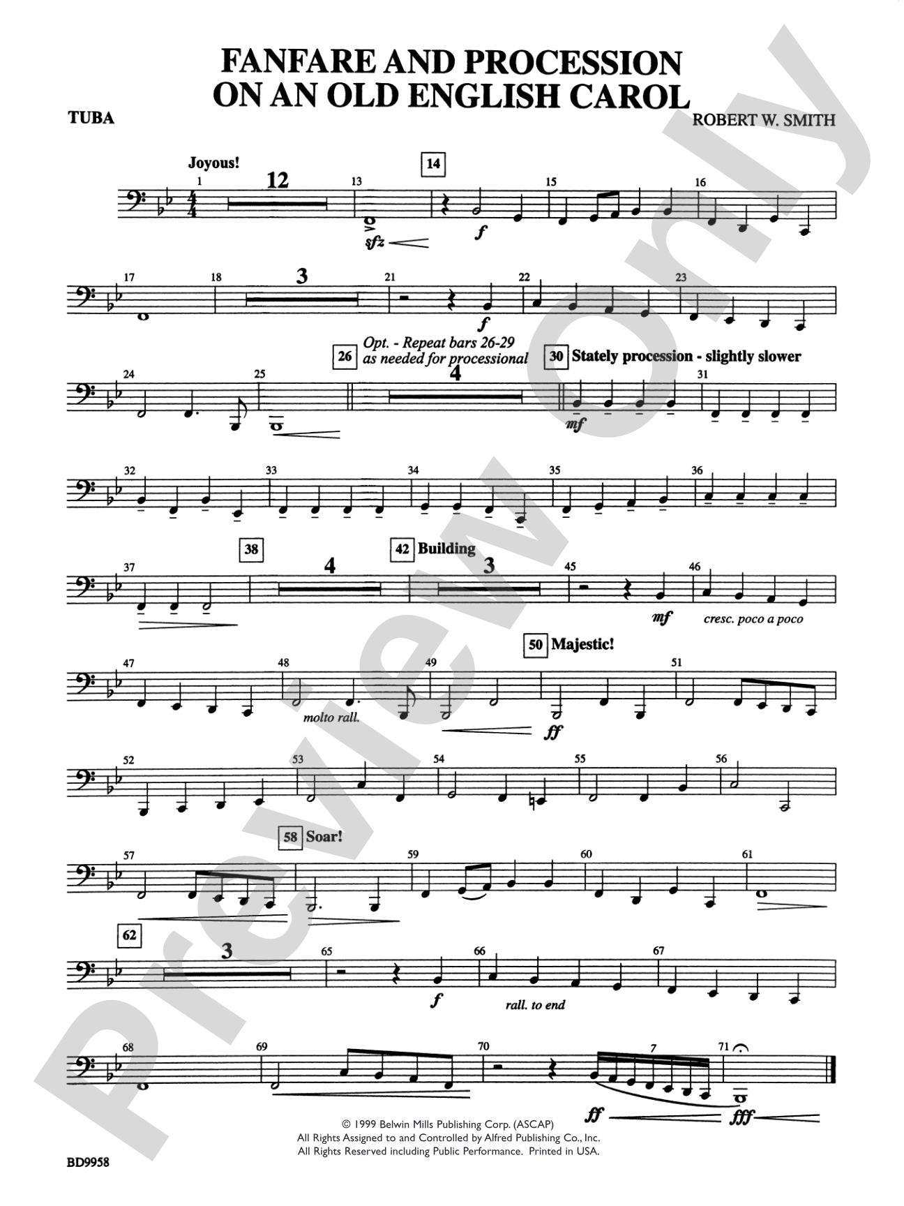 Fanfare and Processional on an Old English Carol: Tuba