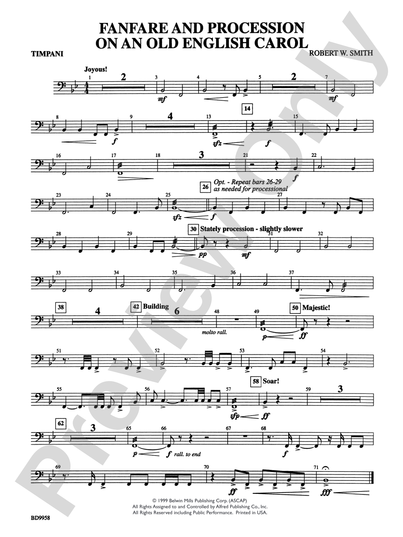 Fanfare and Processional on an Old English Carol: Timpani