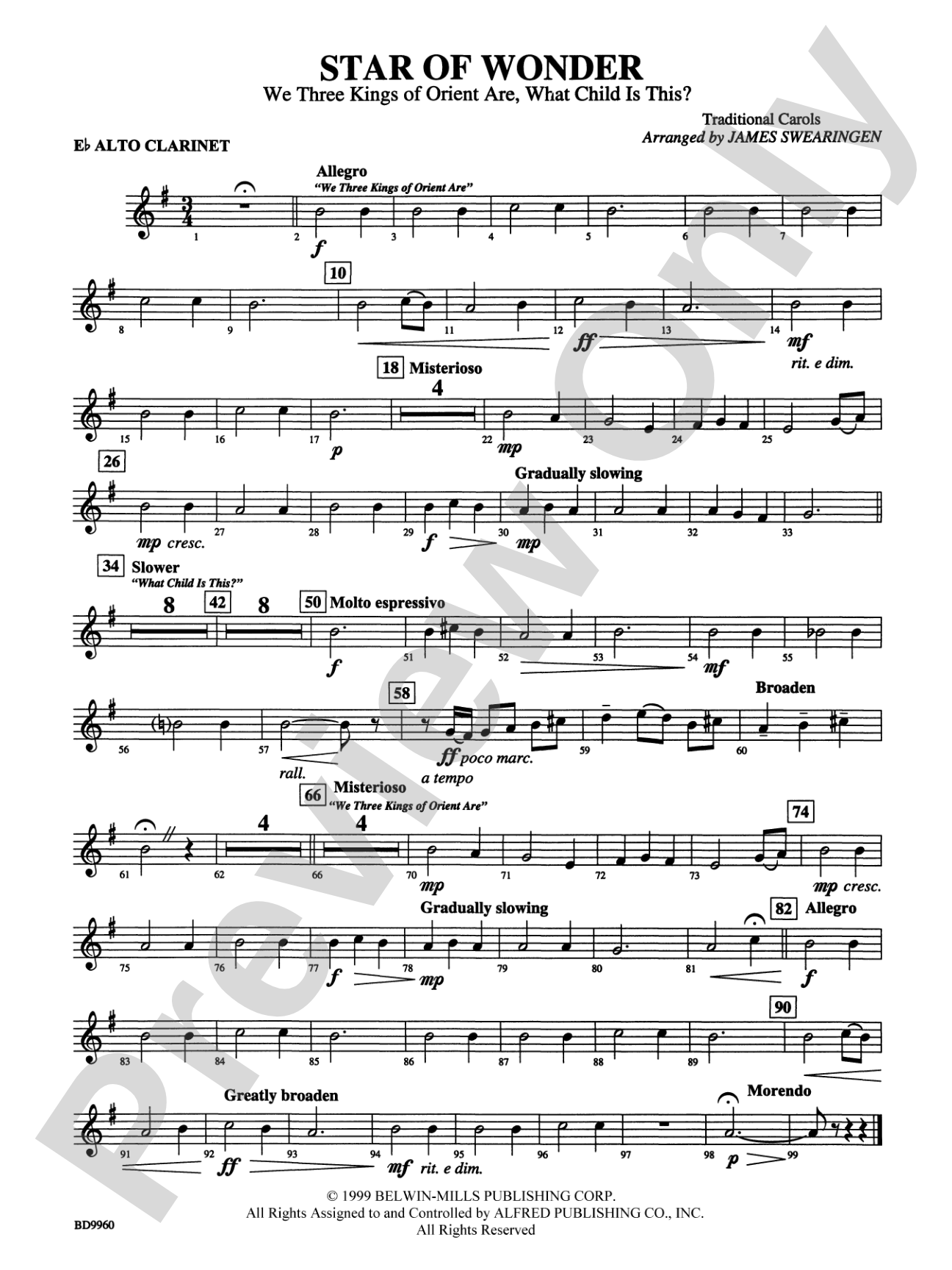 Star of Wonder: E-flat Alto Clarinet
