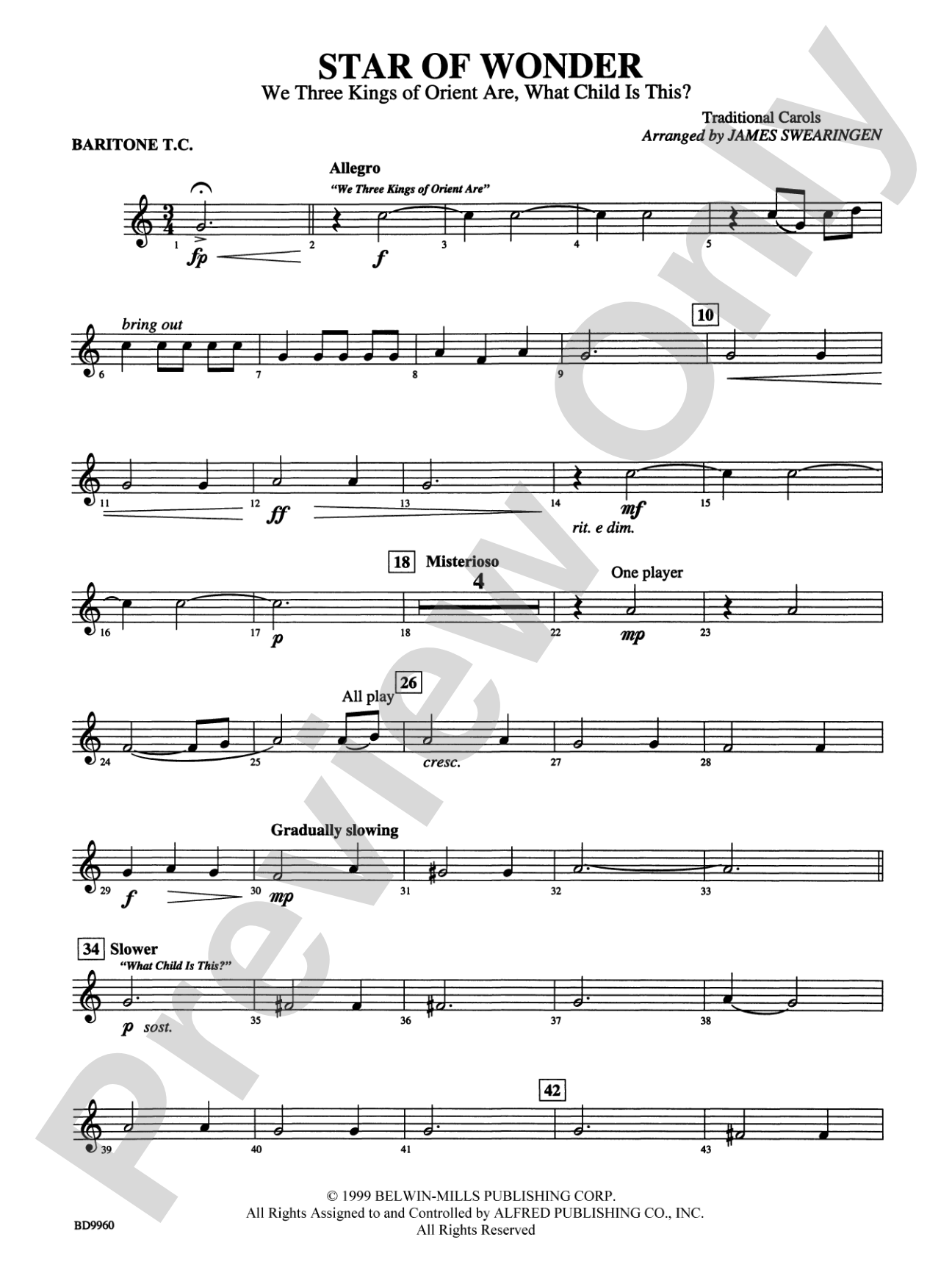 Star of Wonder: Baritone T.C.