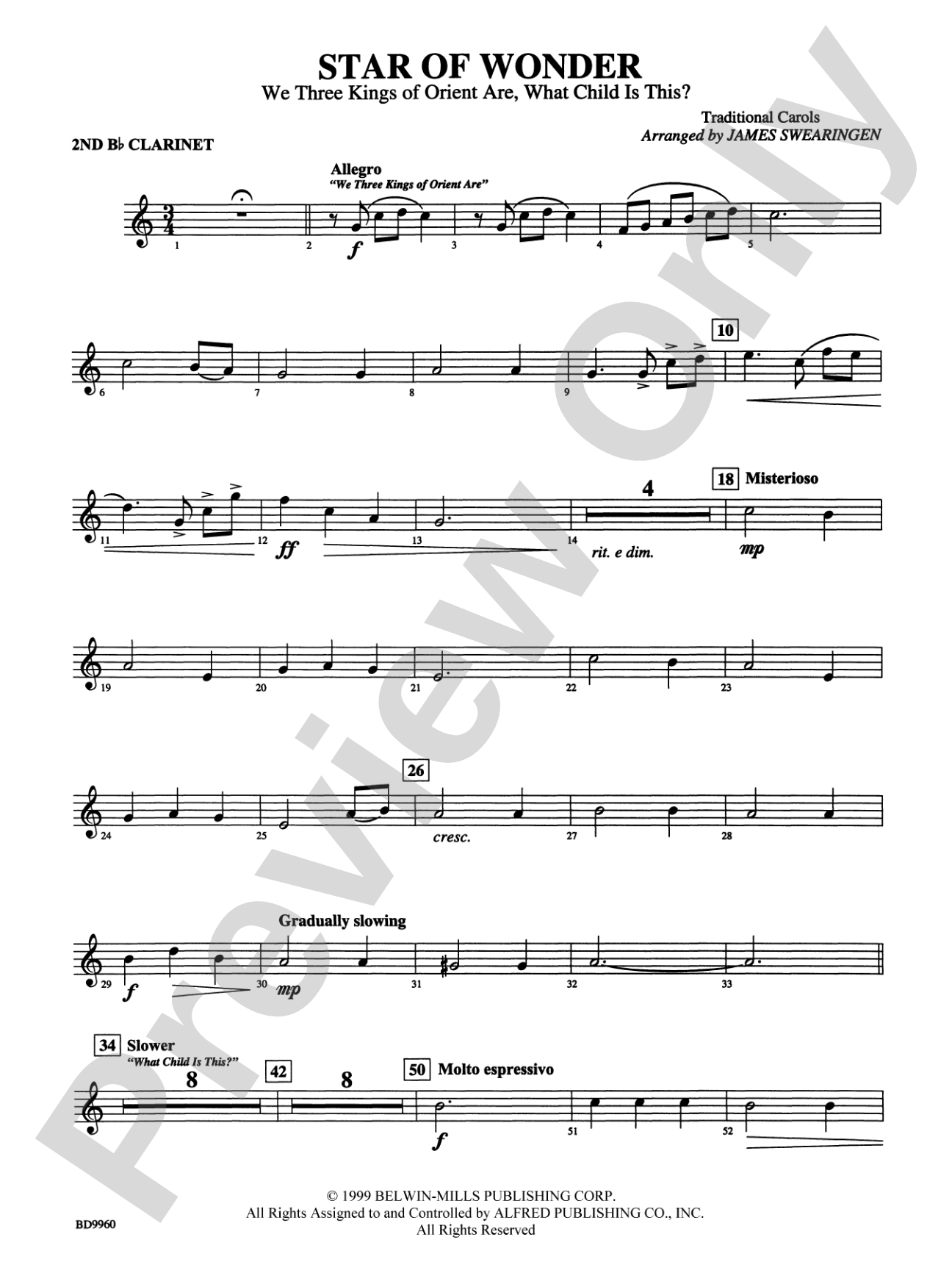 Star of Wonder: 2nd B-flat Clarinet