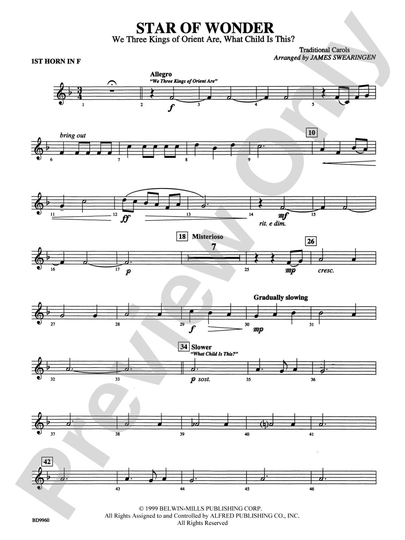 Star of Wonder: 1st F Horn