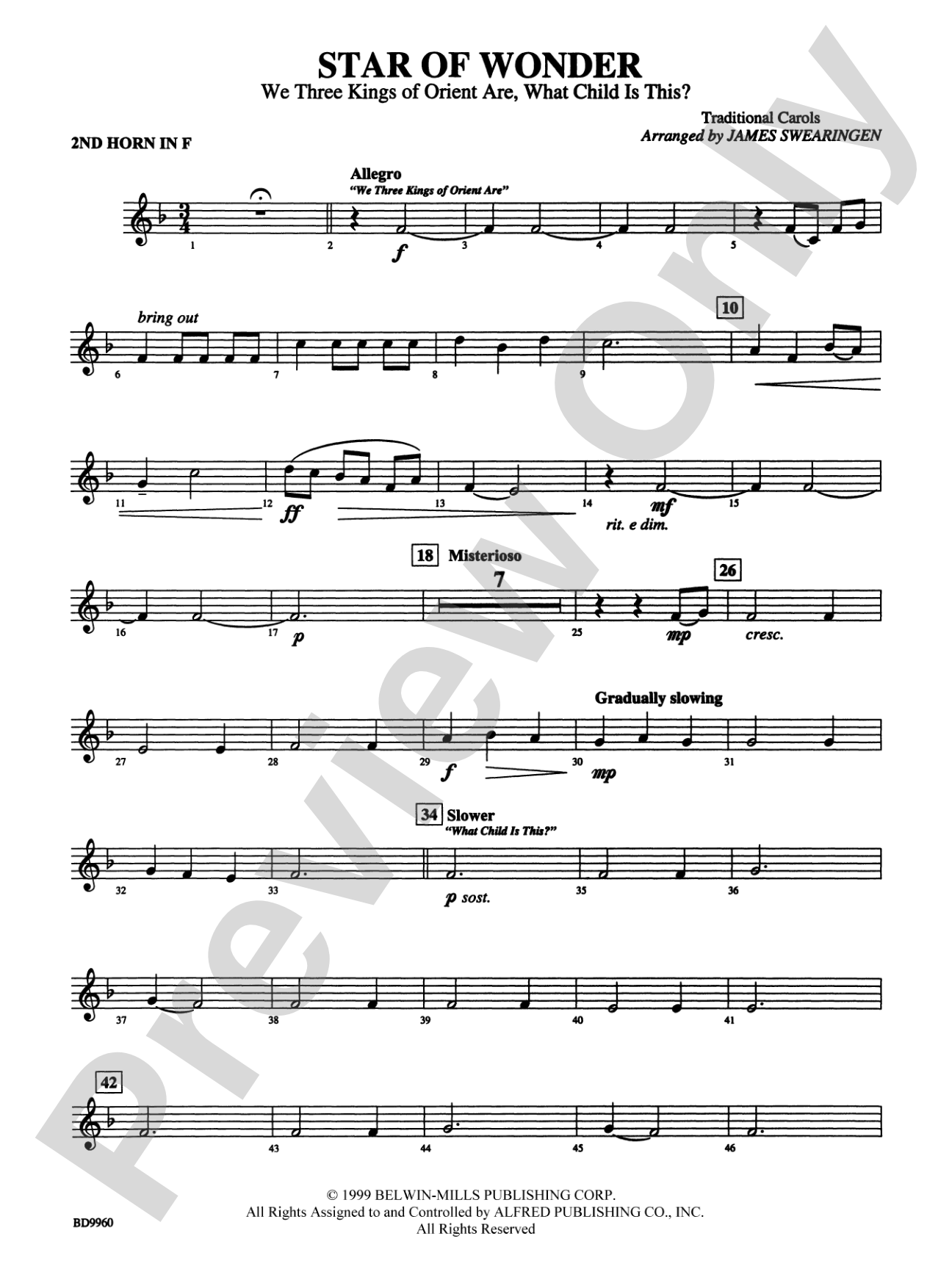 Star of Wonder: 2nd F Horn