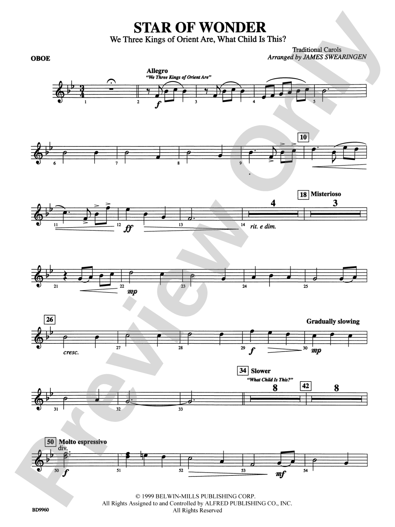 Star of Wonder: Oboe