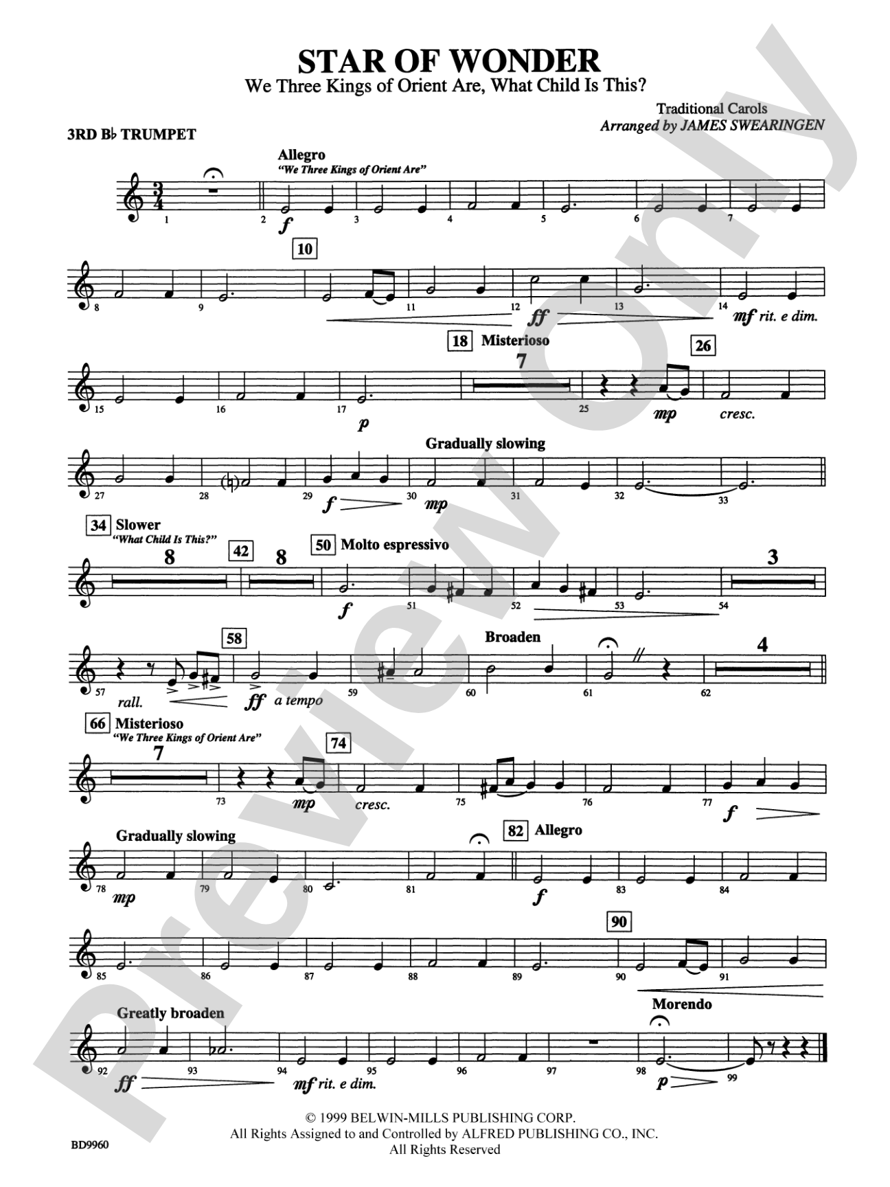 Star of Wonder: 3rd B-flat Trumpet