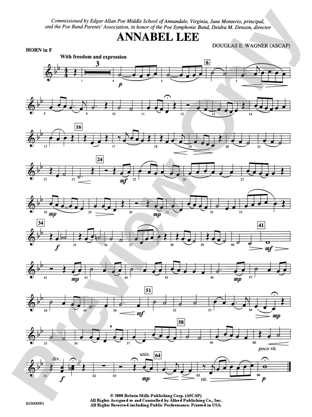 Annabel Lee: 1st F Horn