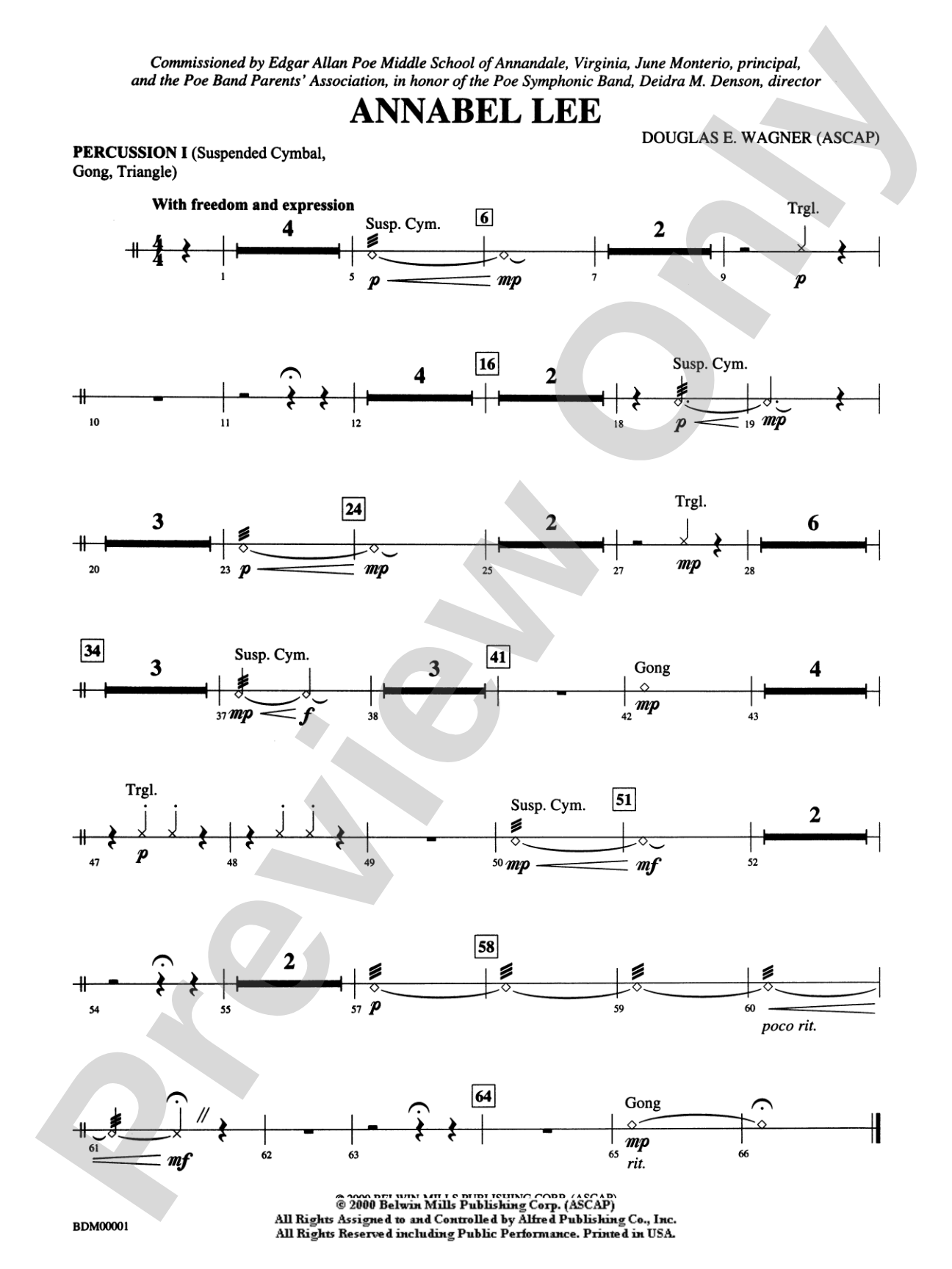 Annabel Lee: 1st Percussion