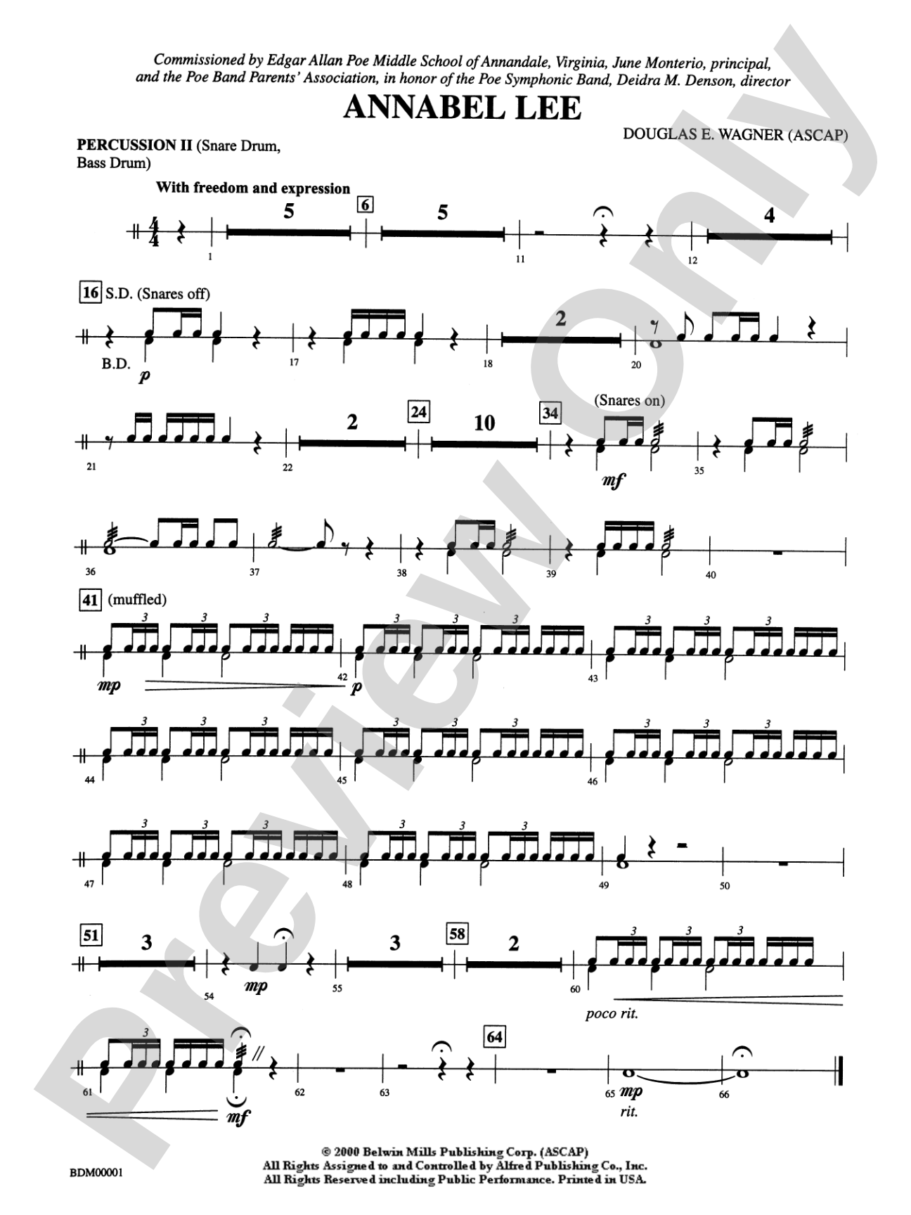 Annabel Lee: 2nd Percussion